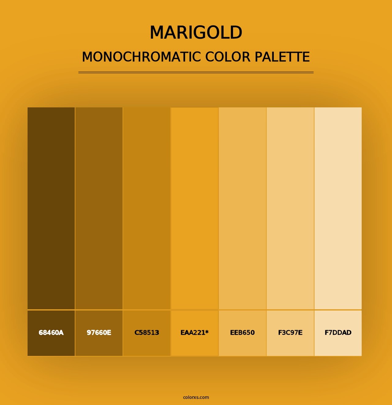 Marigold - Monochromatic Color Palette