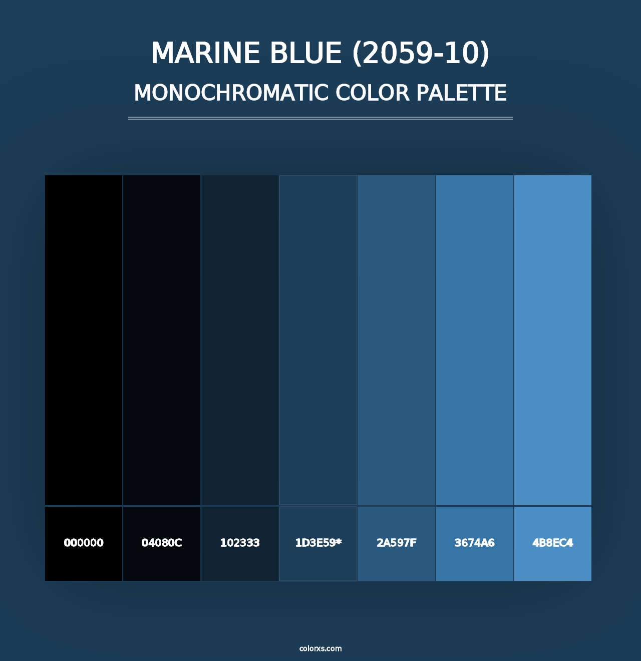 Marine Blue (2059-10) - Monochromatic Color Palette