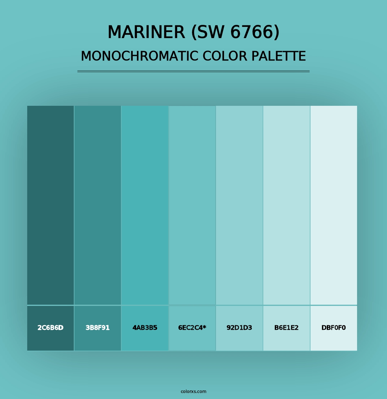 Mariner (SW 6766) - Monochromatic Color Palette