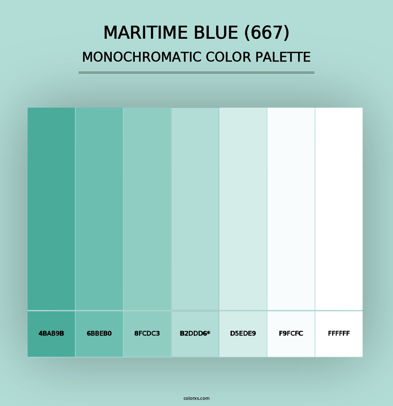 Maritime Blue (667) - Monochromatic Color Palette