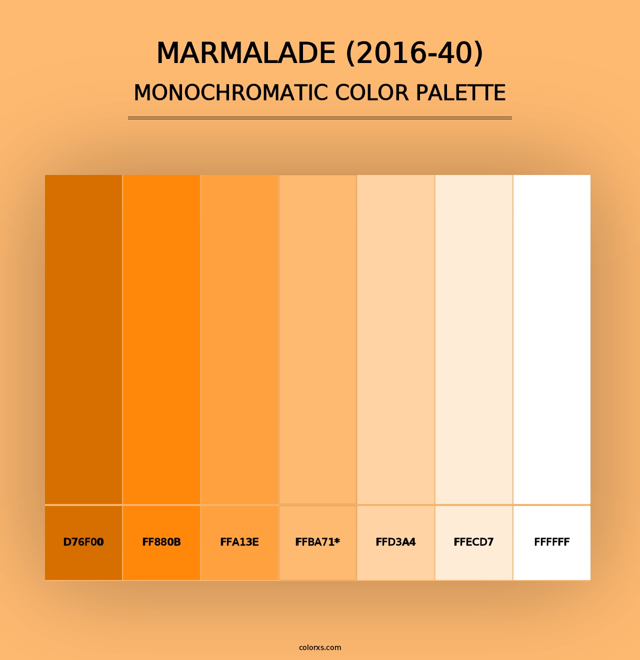 Marmalade (2016-40) - Monochromatic Color Palette