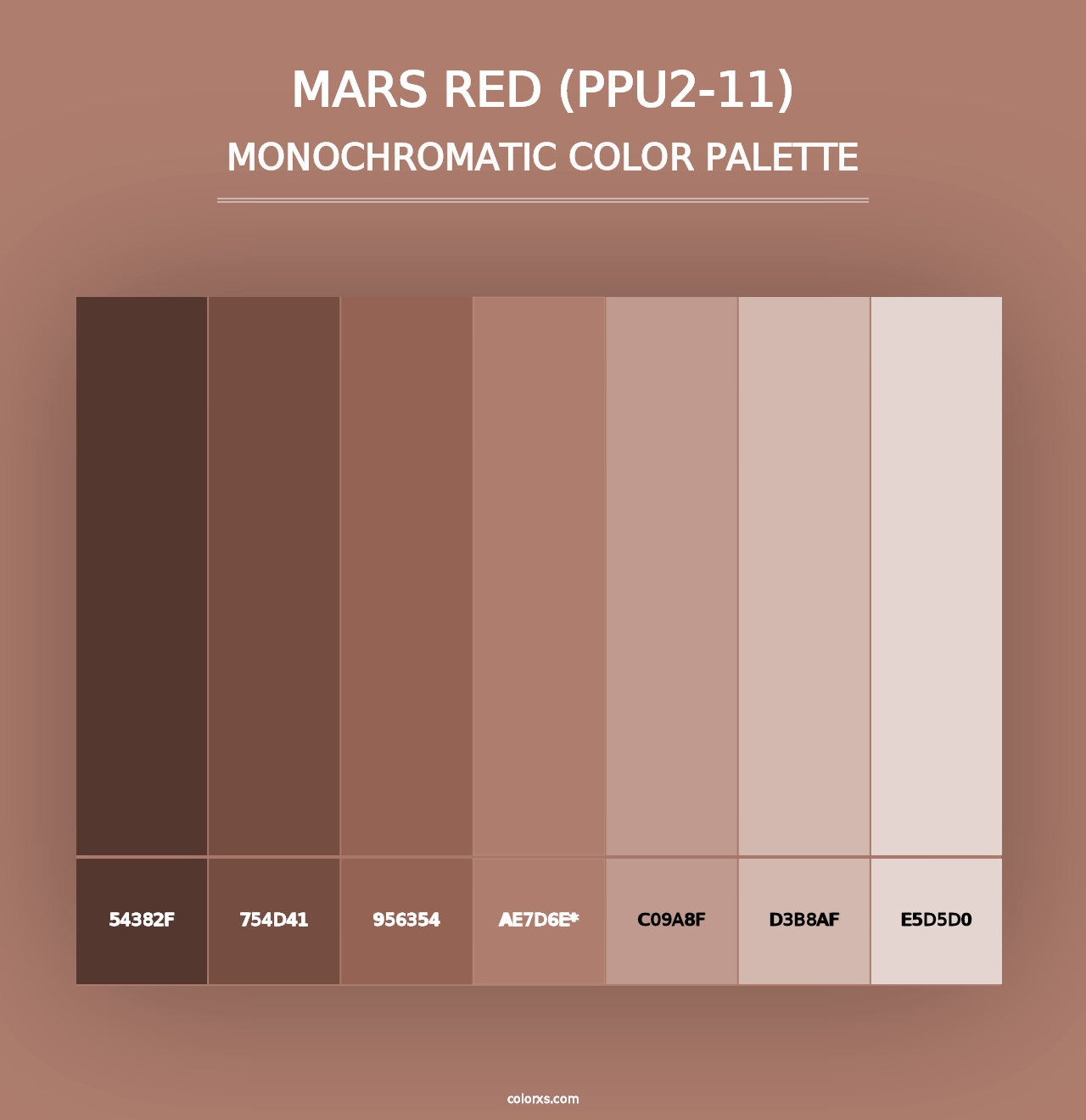 Mars Red (PPU2-11) - Monochromatic Color Palette