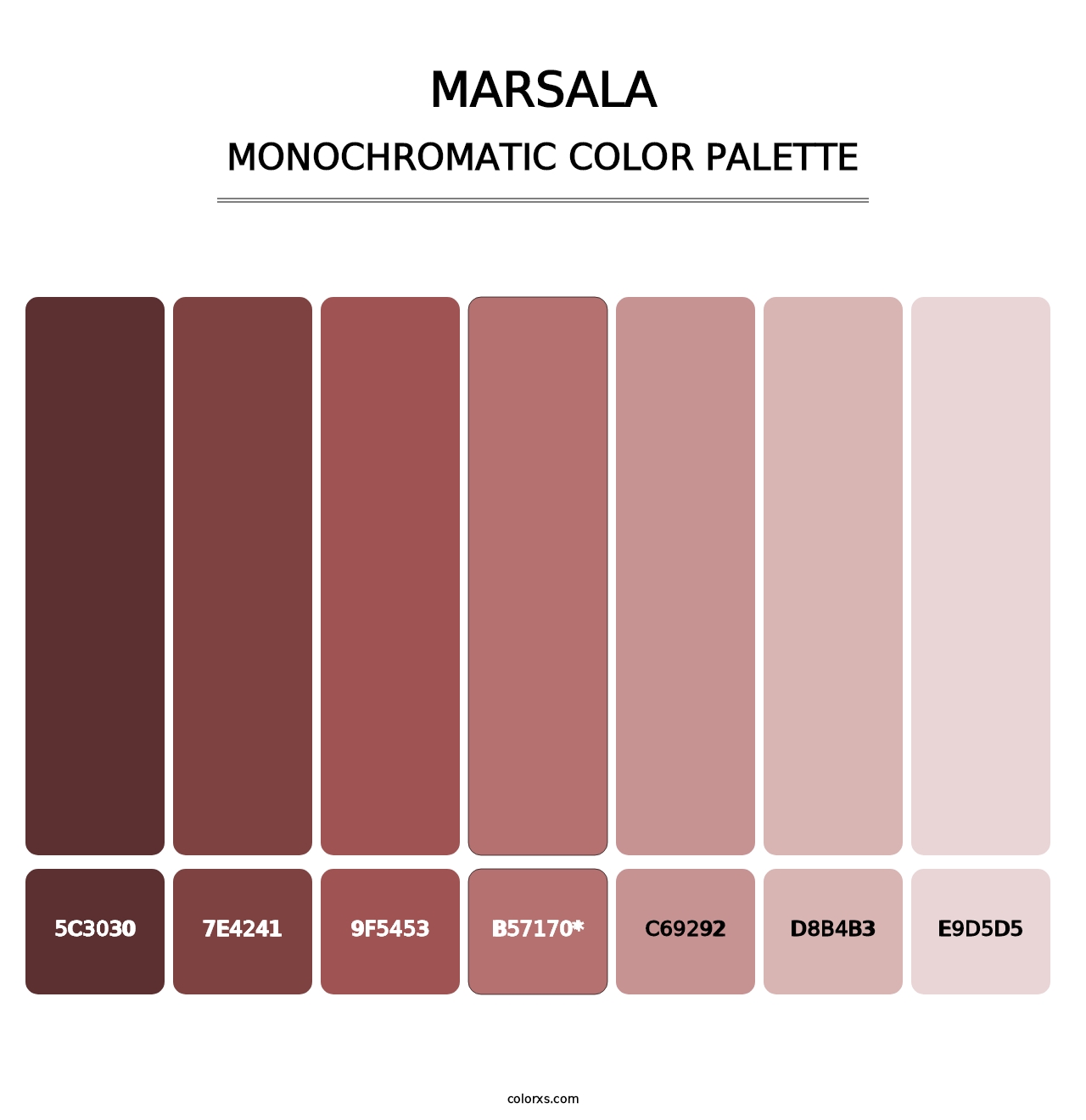 Marsala - Monochromatic Color Palette