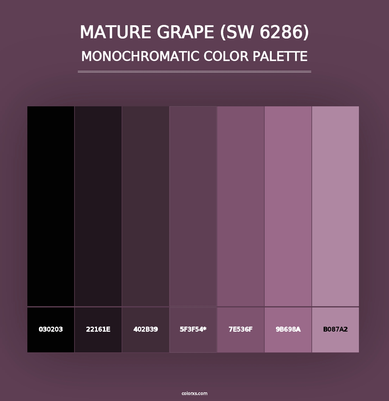 Mature Grape (SW 6286) - Monochromatic Color Palette