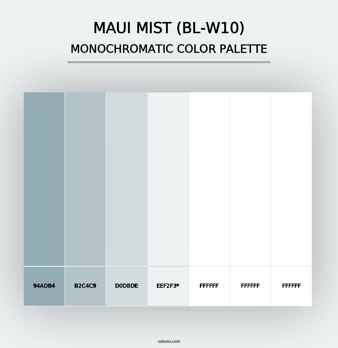 Maui Mist (BL-W10) - Monochromatic Color Palette