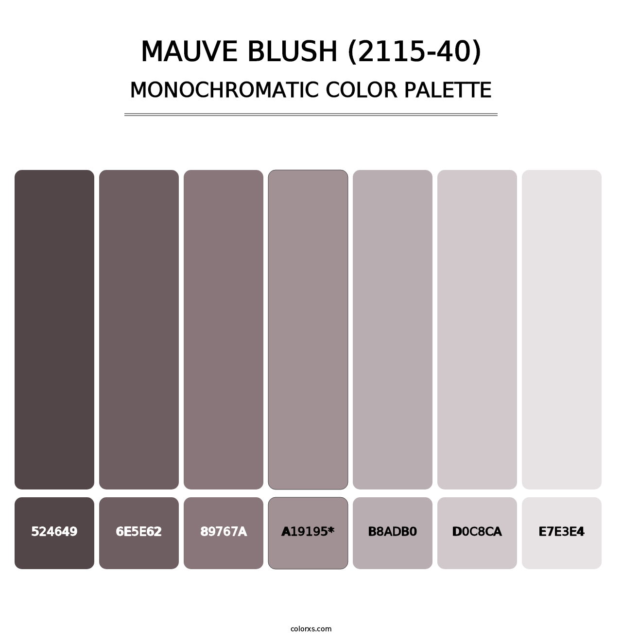 Mauve Blush (2115-40) - Monochromatic Color Palette