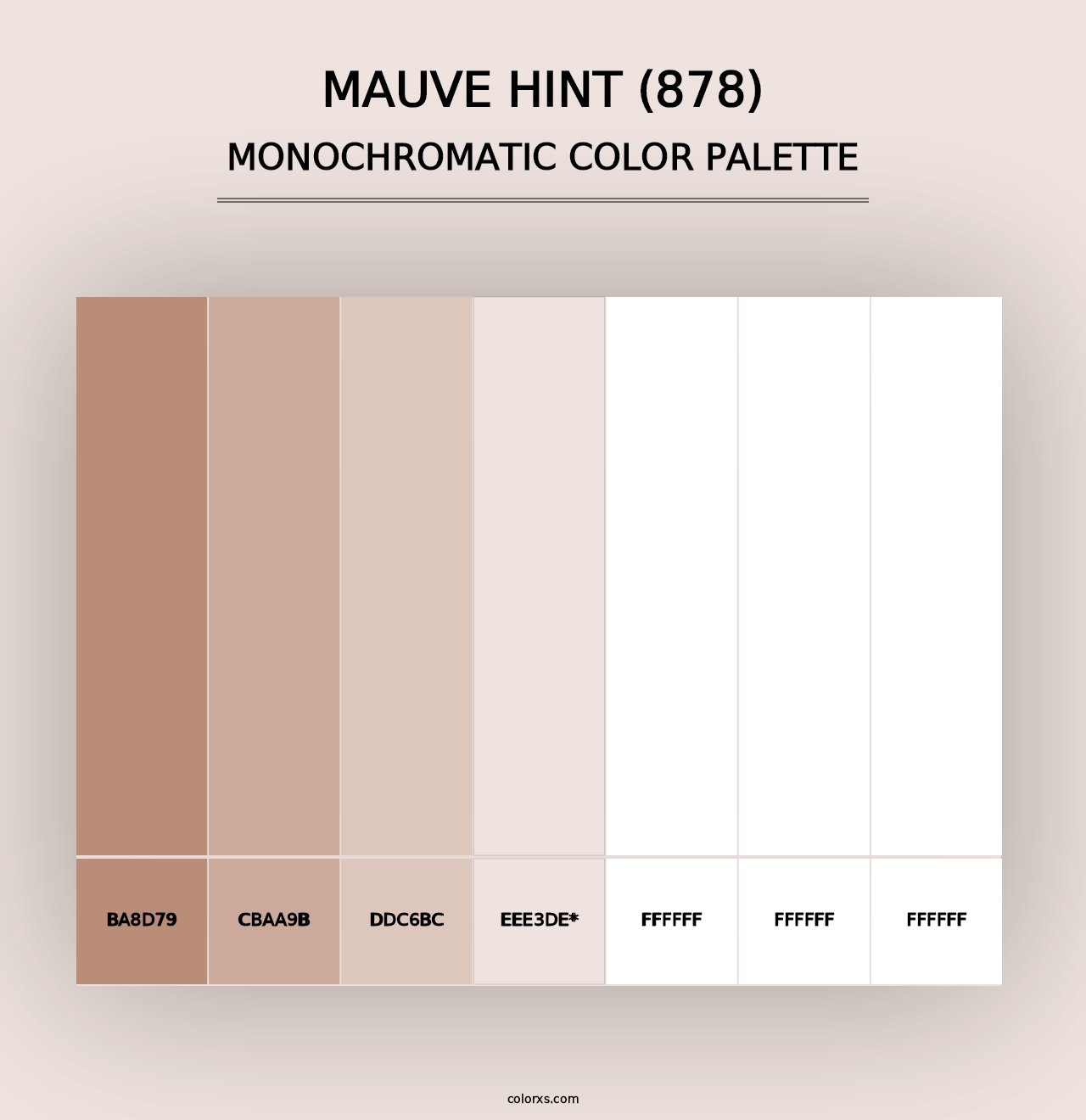 Mauve Hint (878) - Monochromatic Color Palette