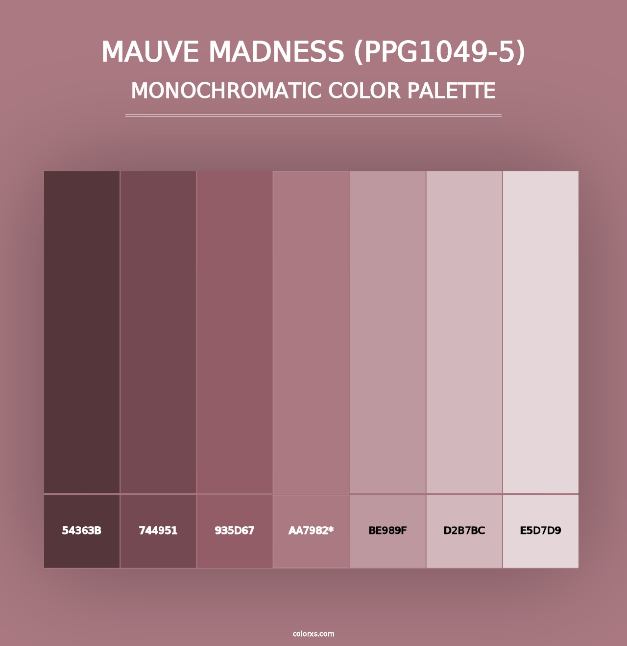 Mauve Madness (PPG1049-5) - Monochromatic Color Palette