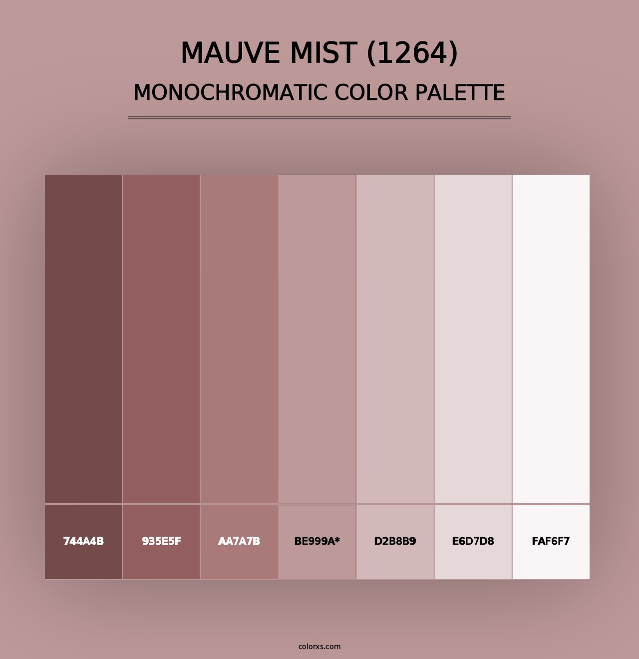 Mauve Mist (1264) - Monochromatic Color Palette