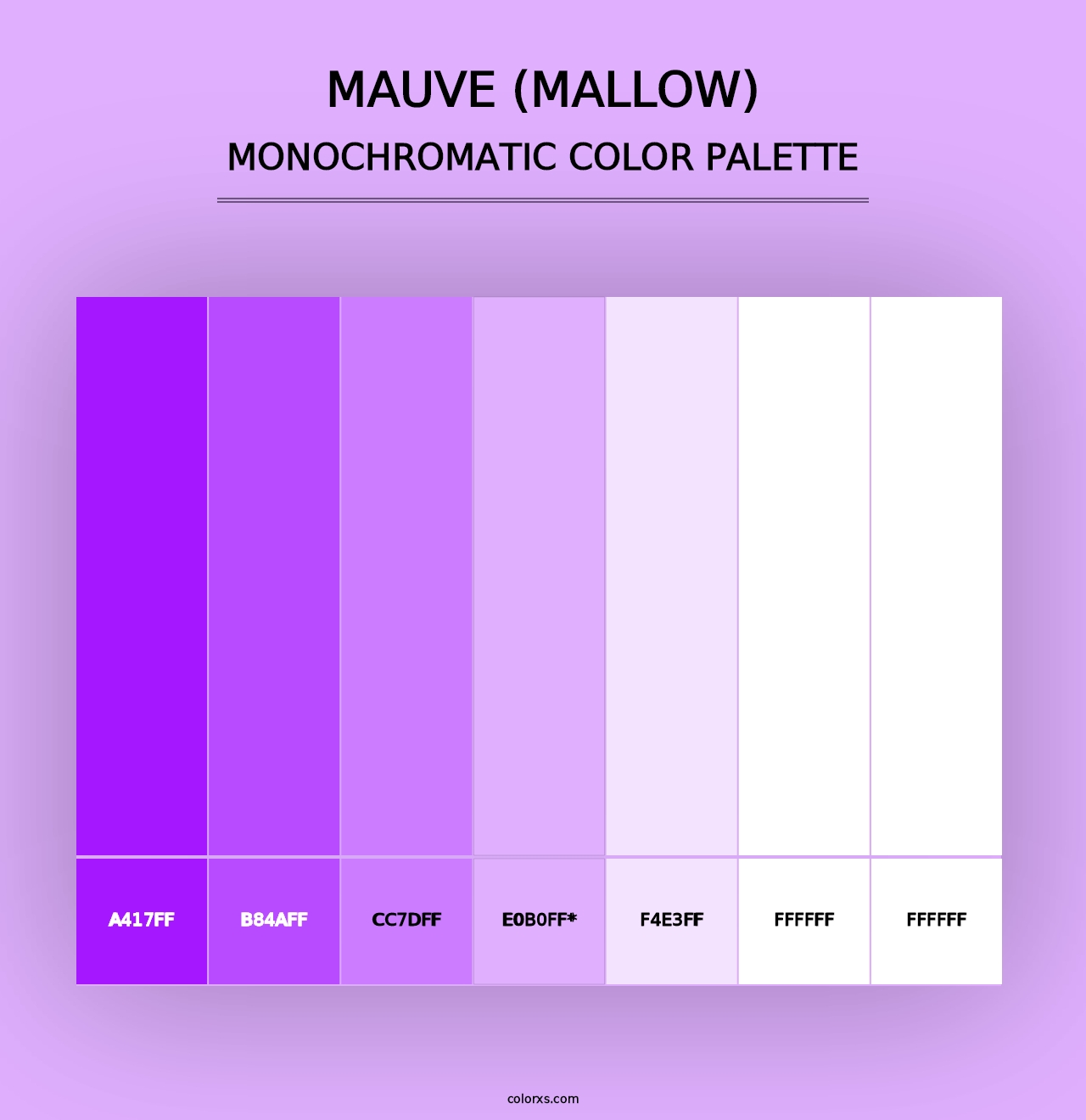 Mauve (Mallow) - Monochromatic Color Palette