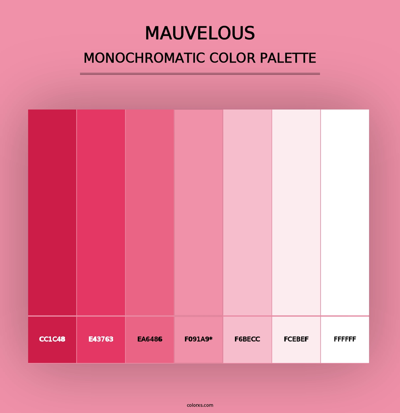 Mauvelous - Monochromatic Color Palette