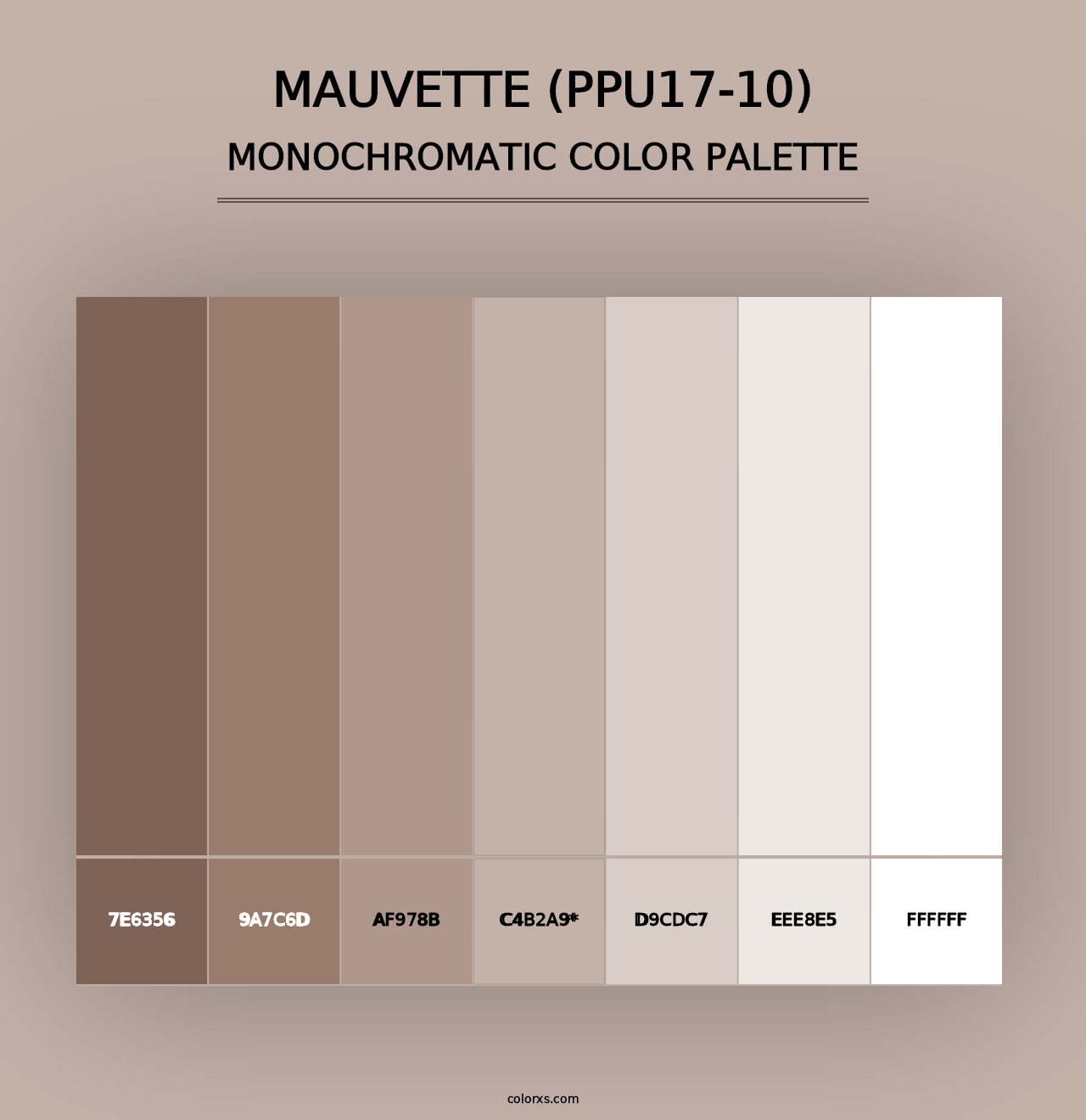 Mauvette (PPU17-10) - Monochromatic Color Palette