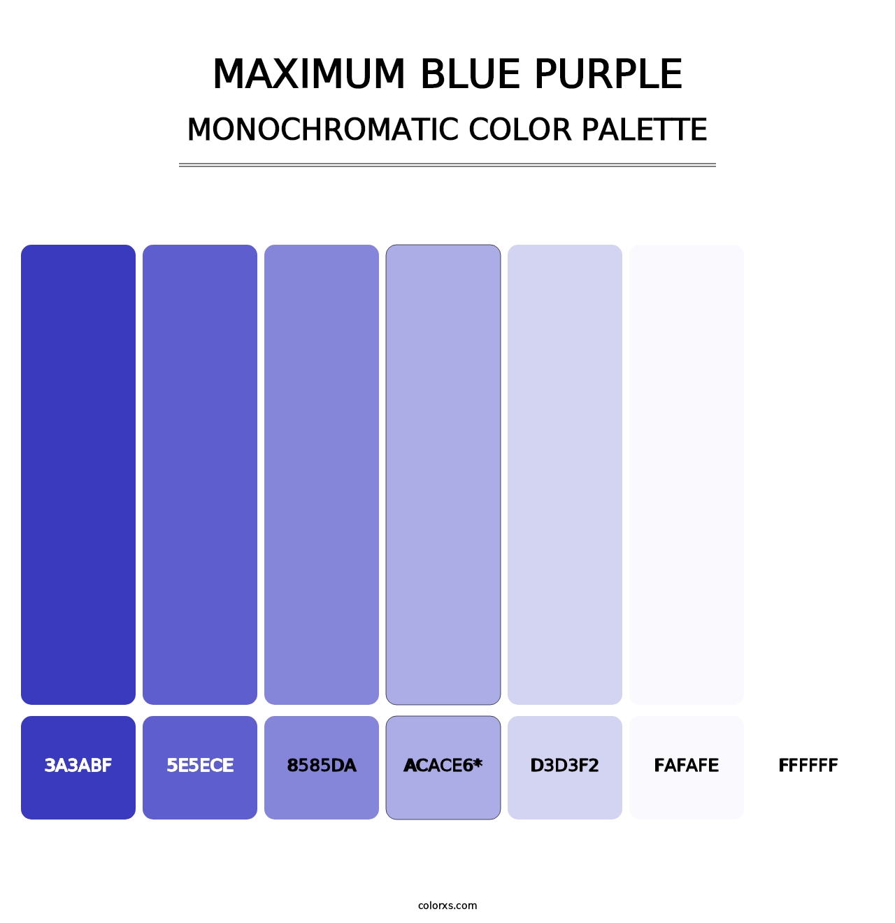 Maximum Blue Purple - Monochromatic Color Palette