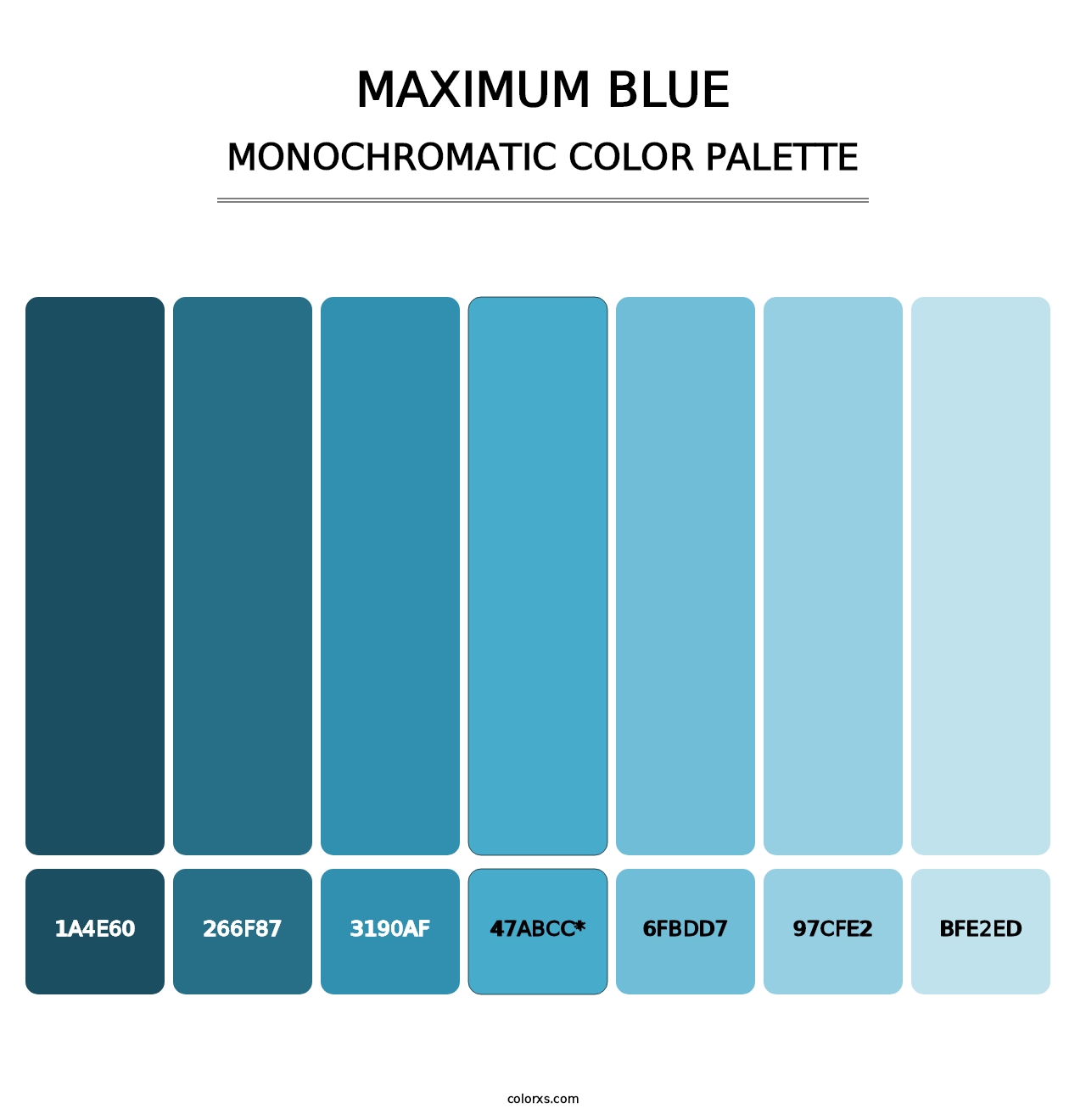 Maximum Blue - Monochromatic Color Palette