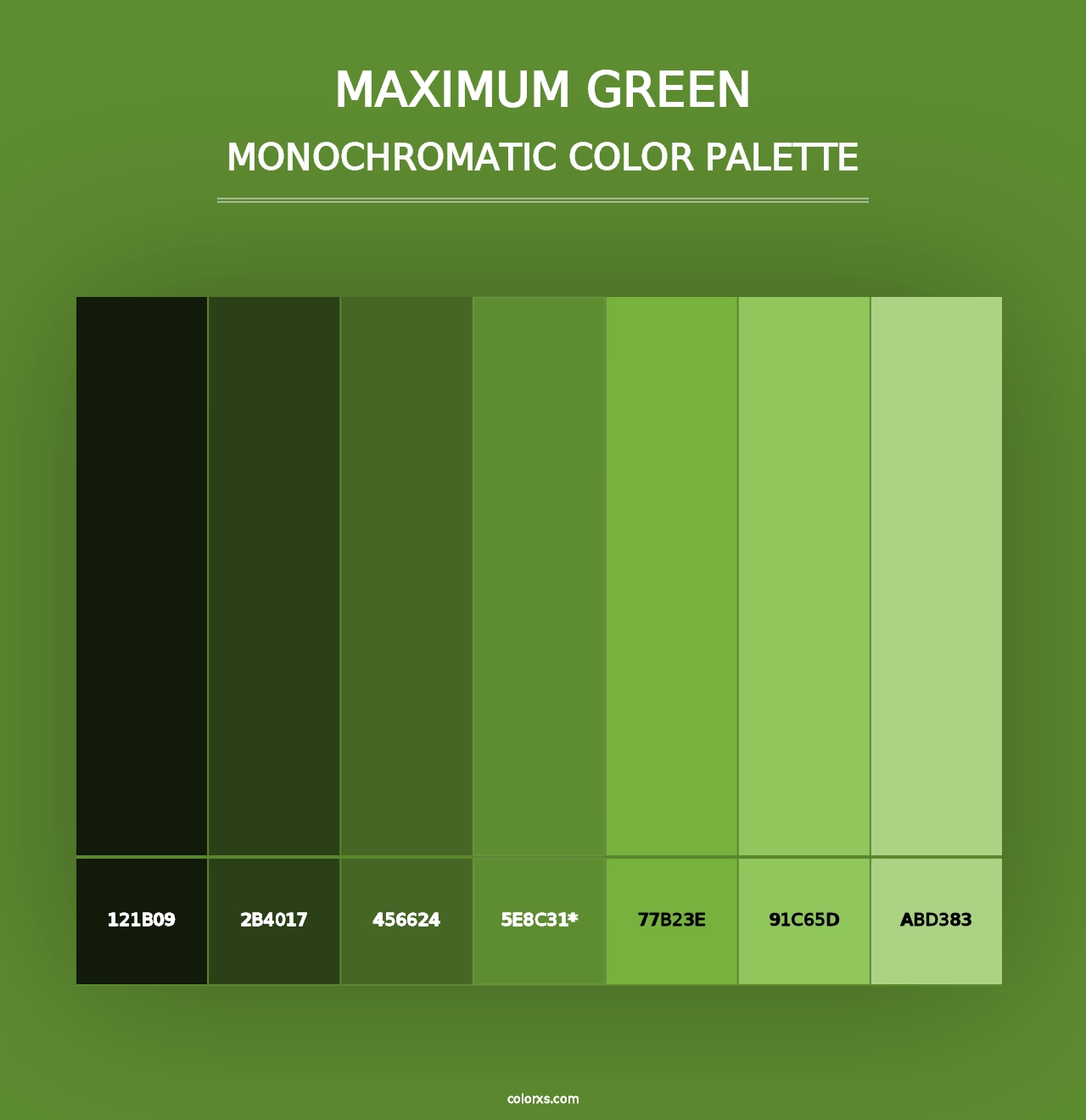 Maximum Green - Monochromatic Color Palette