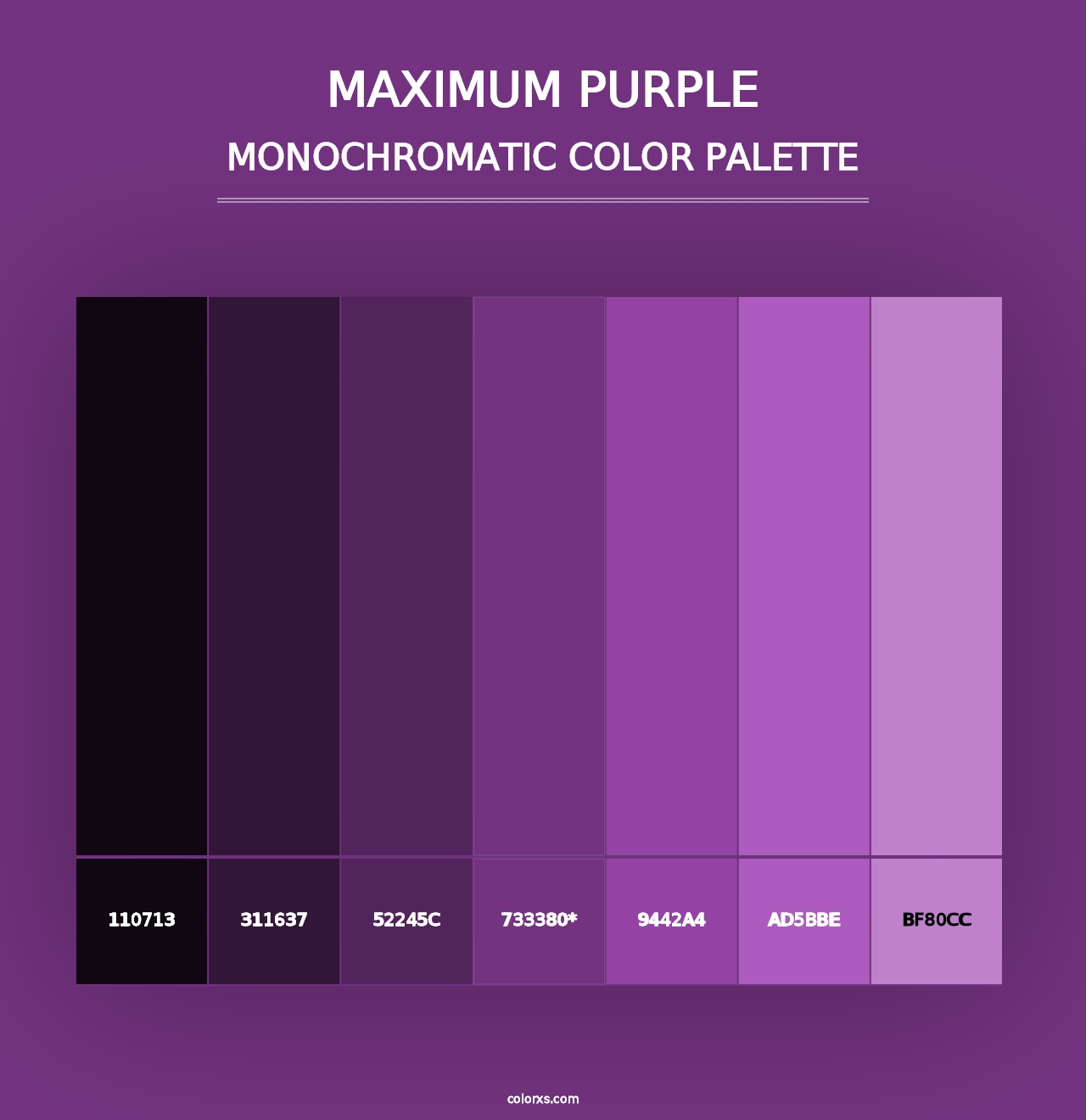 Maximum Purple - Monochromatic Color Palette