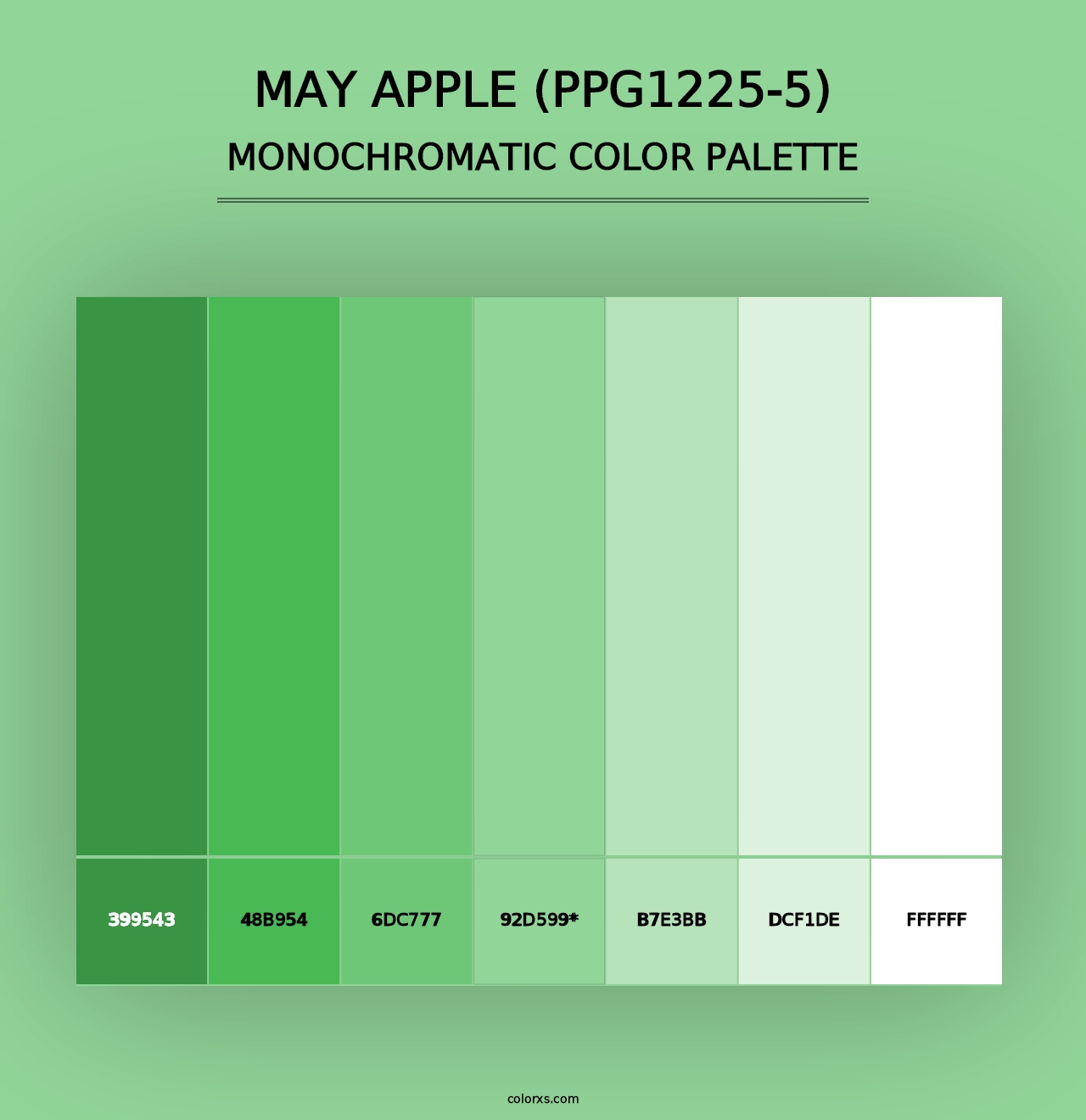 May Apple (PPG1225-5) - Monochromatic Color Palette