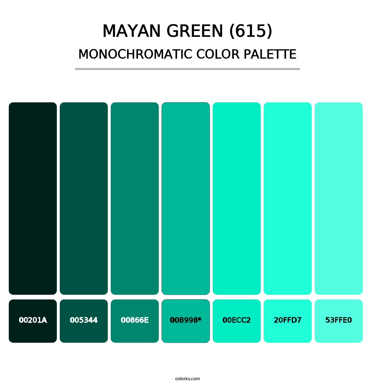 Mayan Green (615) - Monochromatic Color Palette