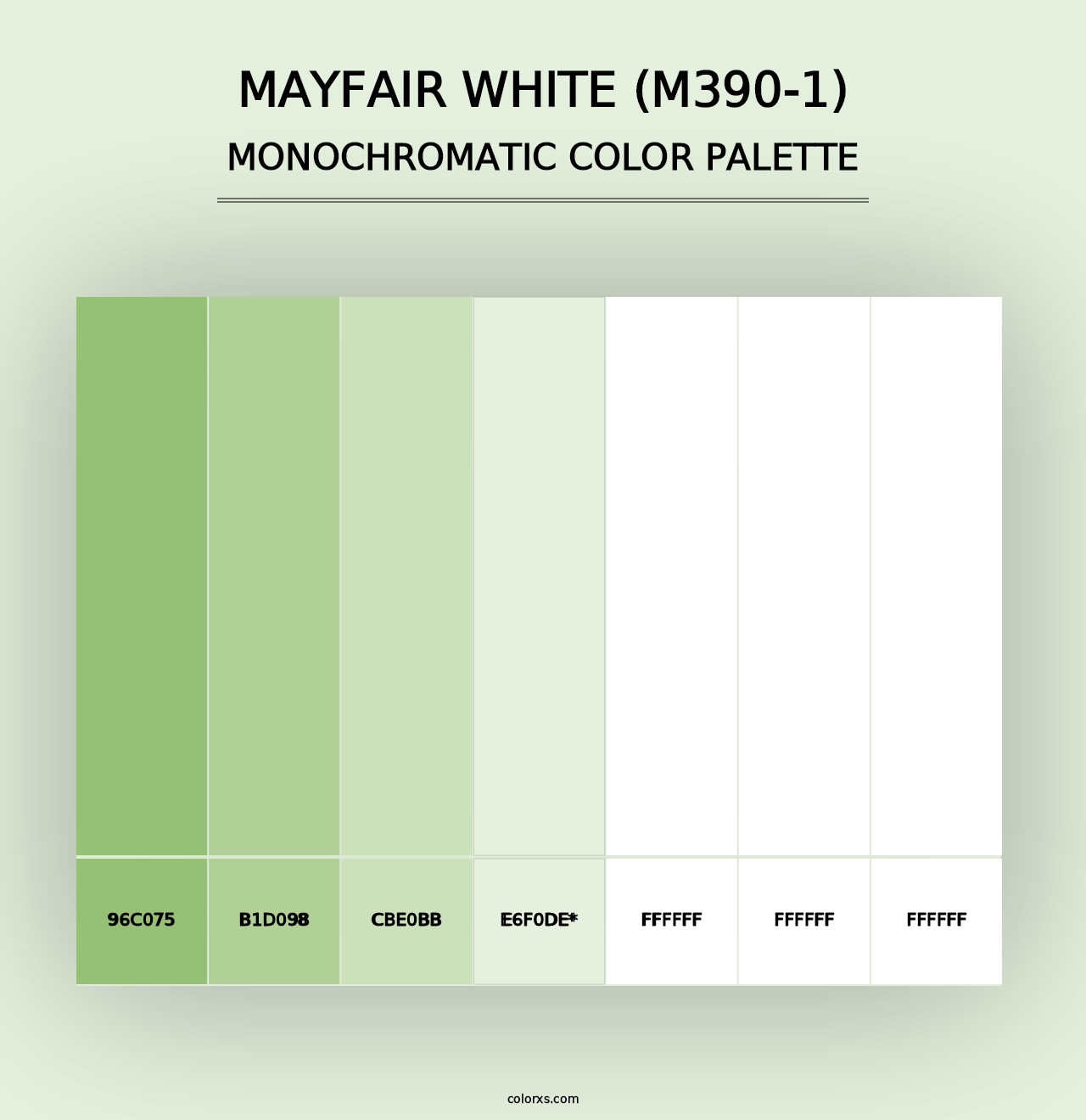 Mayfair White (M390-1) - Monochromatic Color Palette