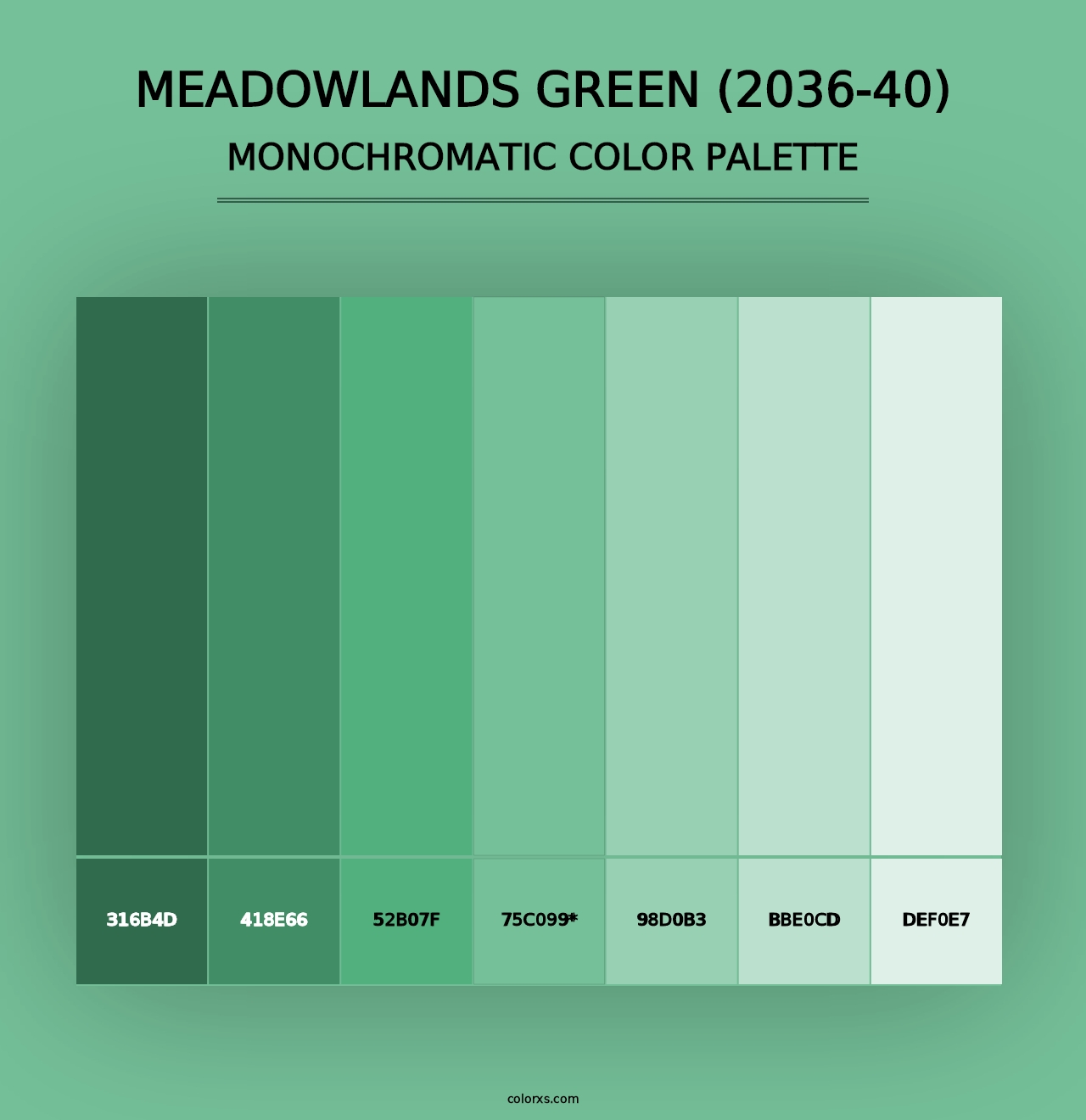 Meadowlands Green (2036-40) - Monochromatic Color Palette