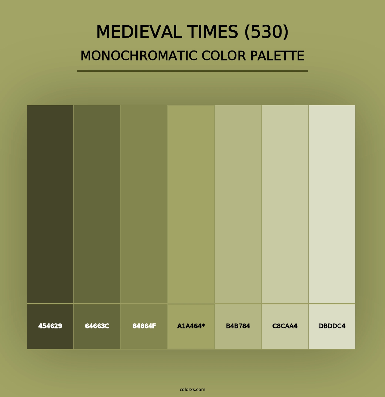 Medieval Times (530) - Monochromatic Color Palette