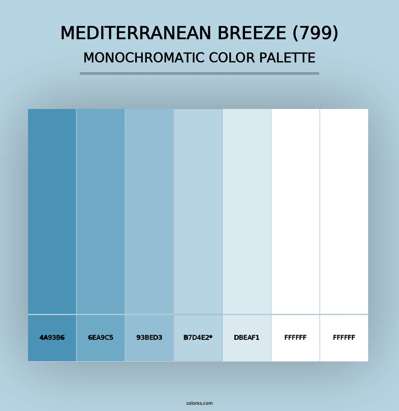 Mediterranean Breeze (799) - Monochromatic Color Palette