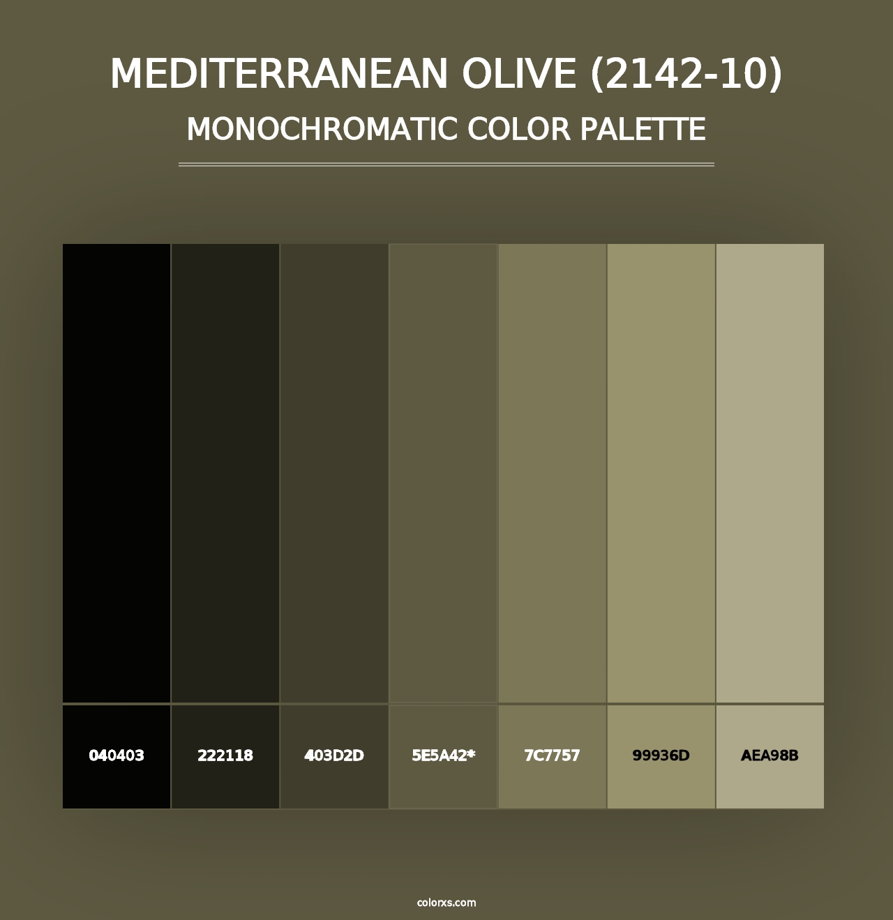 Mediterranean Olive (2142-10) - Monochromatic Color Palette