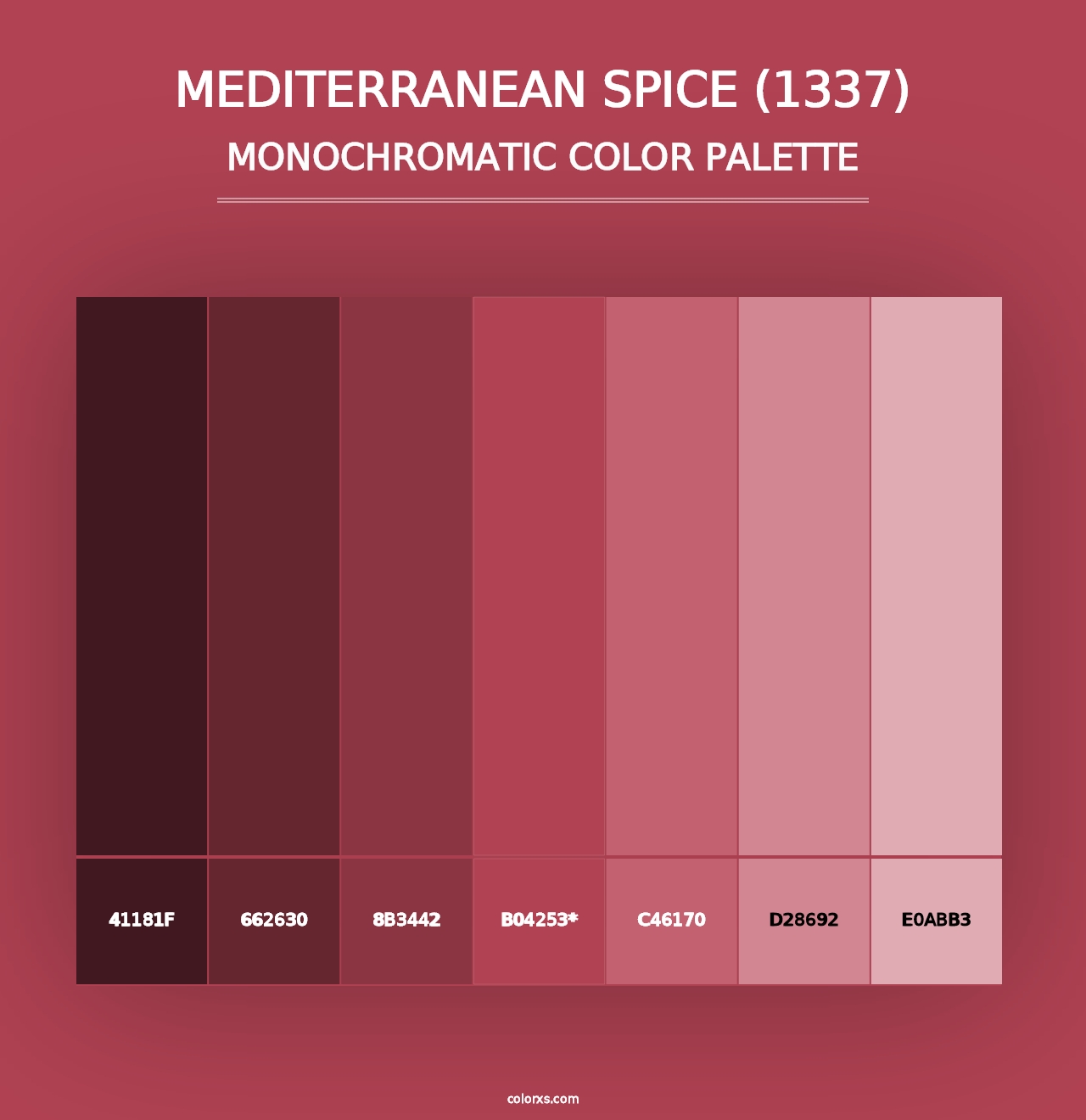 Mediterranean Spice (1337) - Monochromatic Color Palette