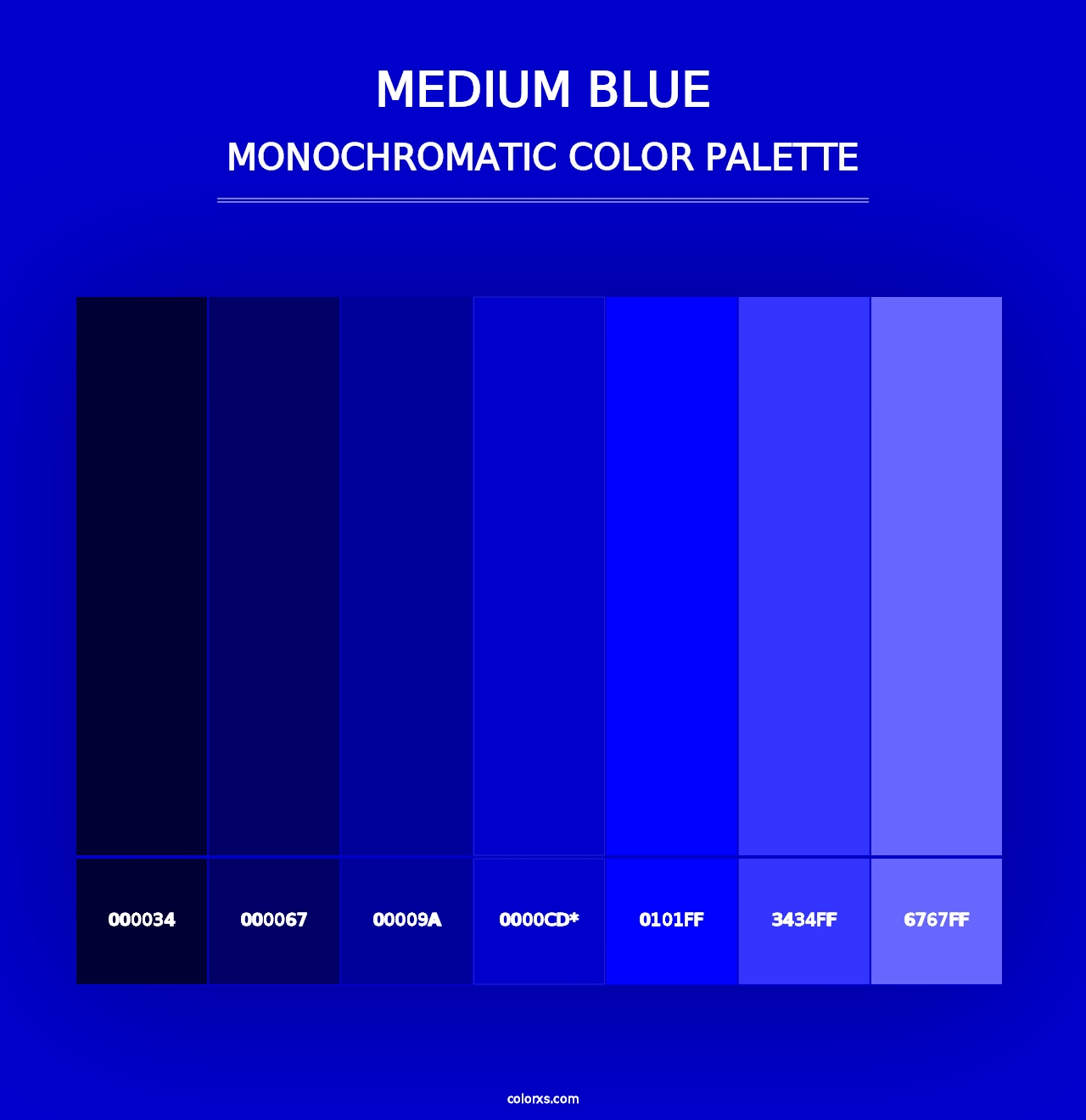 Medium Blue - Monochromatic Color Palette