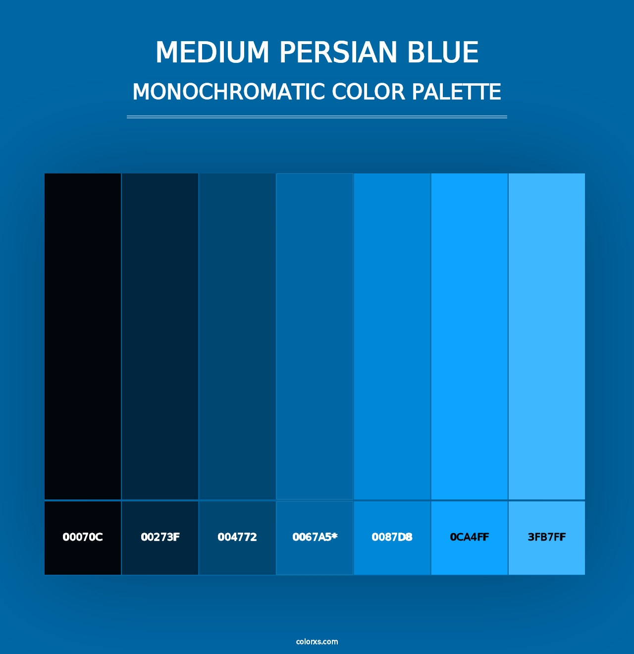 Medium Persian Blue - Monochromatic Color Palette