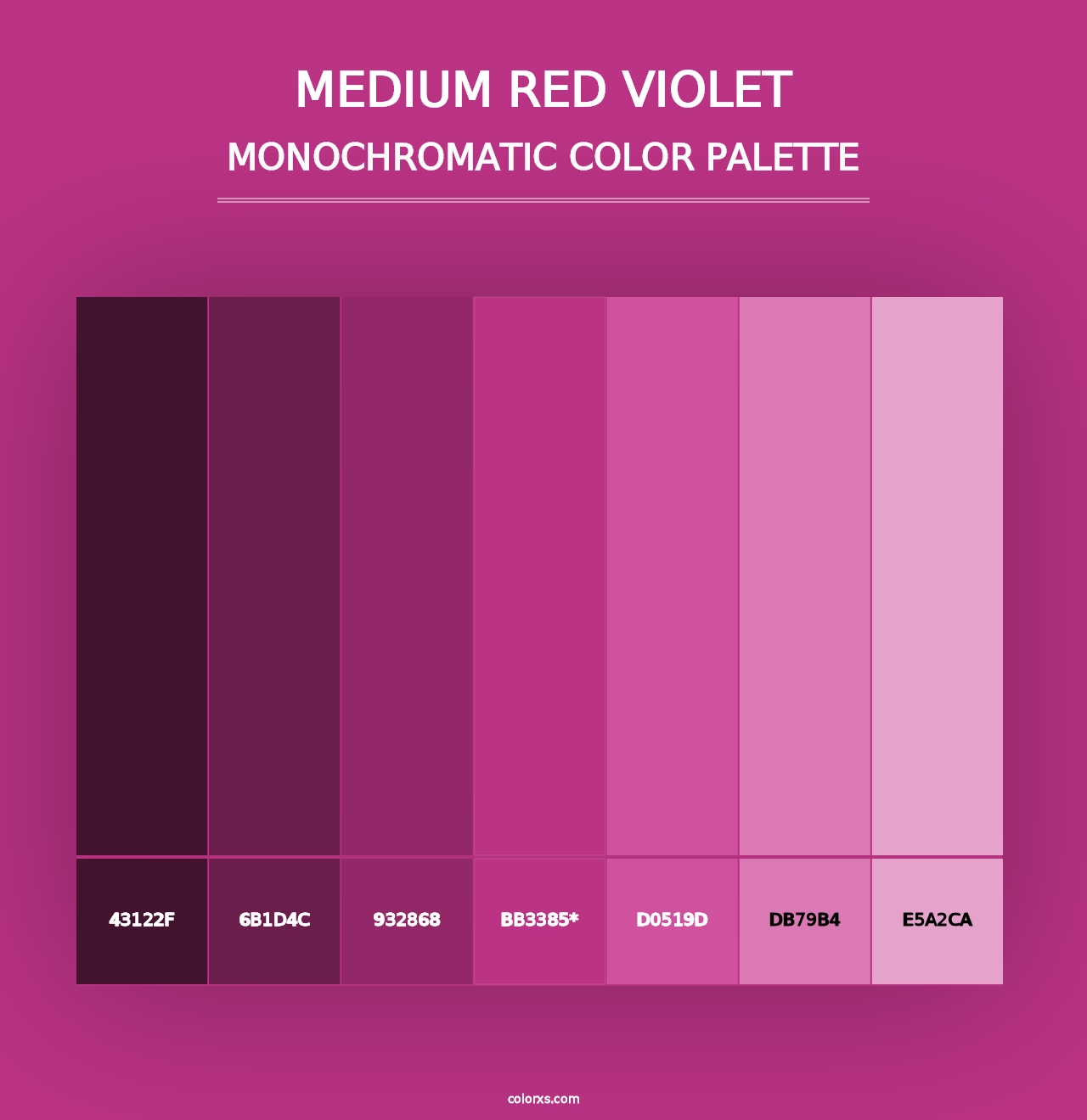 Medium Red Violet - Monochromatic Color Palette