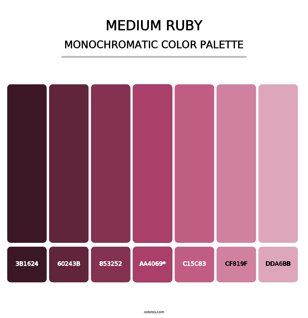 Medium Ruby - Monochromatic Color Palette