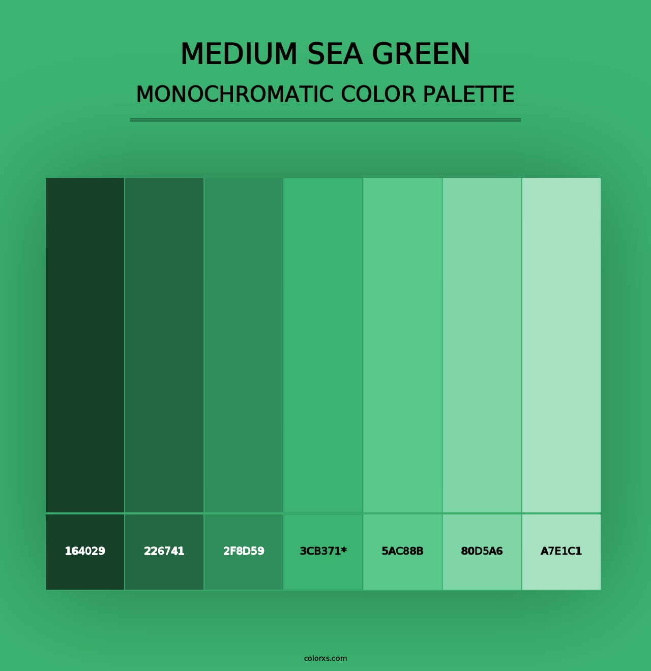 Medium Sea Green - Monochromatic Color Palette