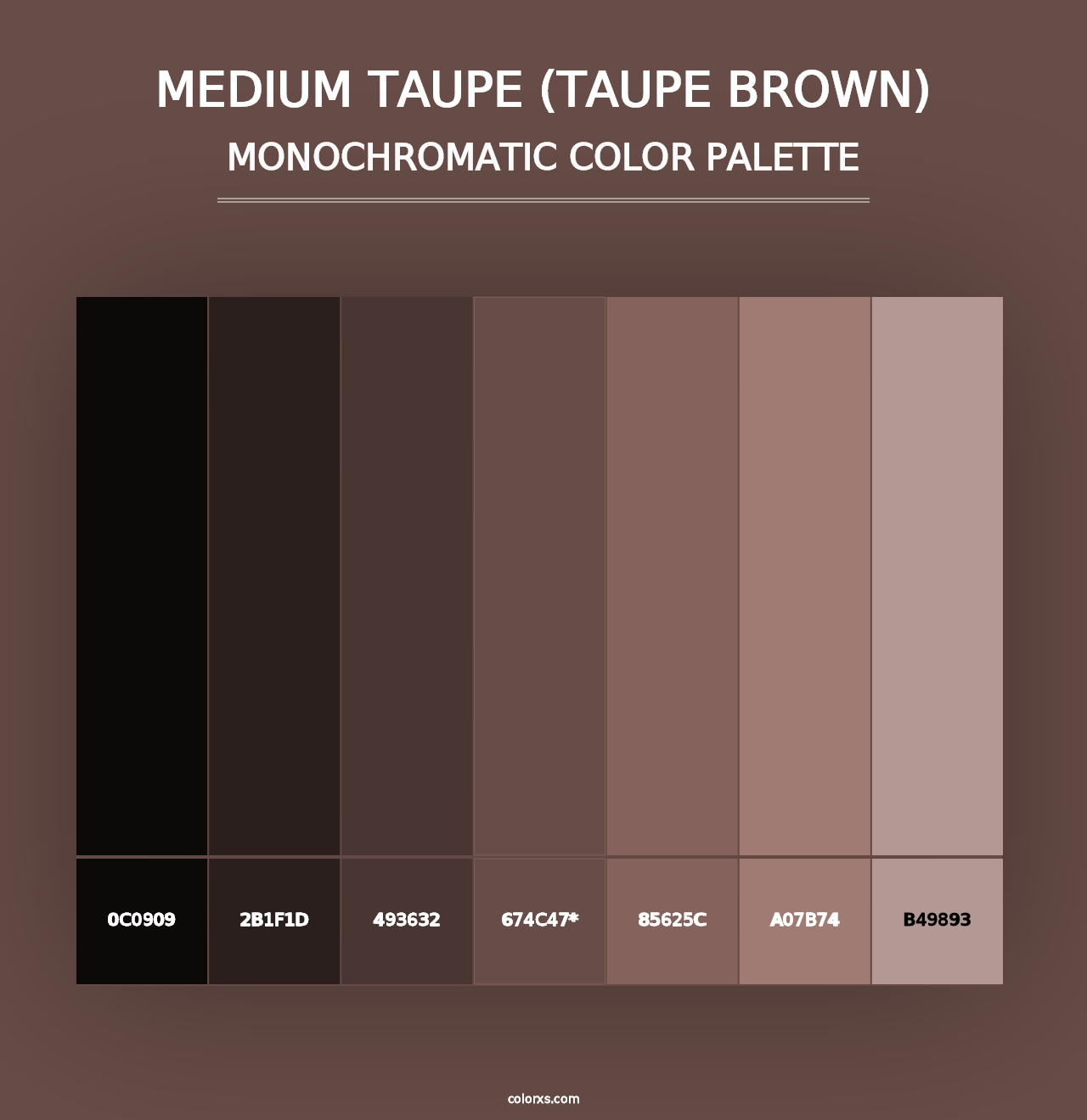 Medium Taupe (Taupe Brown) - Monochromatic Color Palette