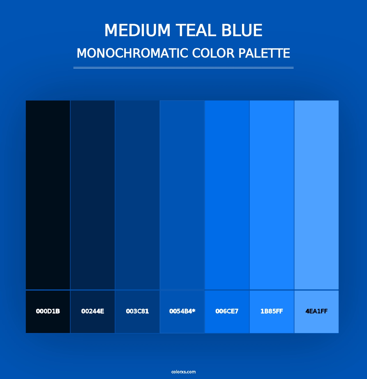 Medium Teal Blue - Monochromatic Color Palette