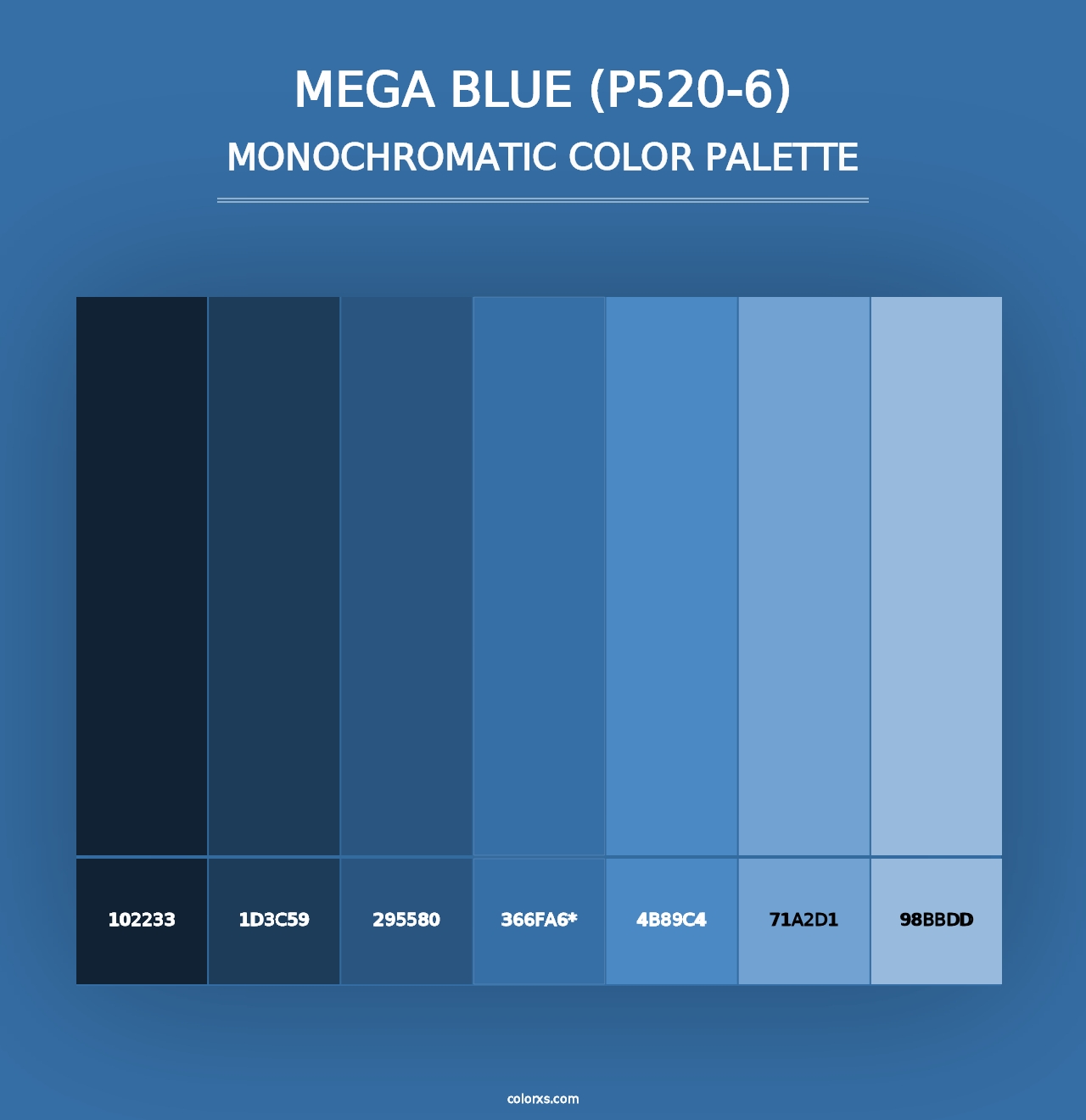 Mega Blue (P520-6) - Monochromatic Color Palette