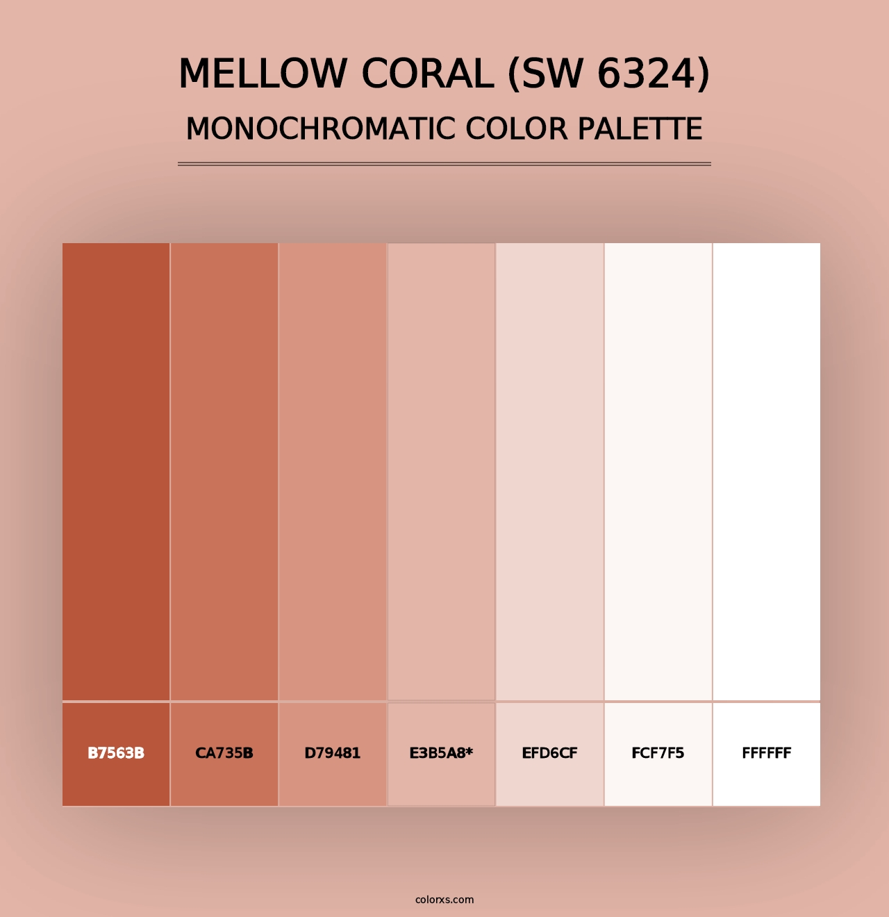 Mellow Coral (SW 6324) - Monochromatic Color Palette