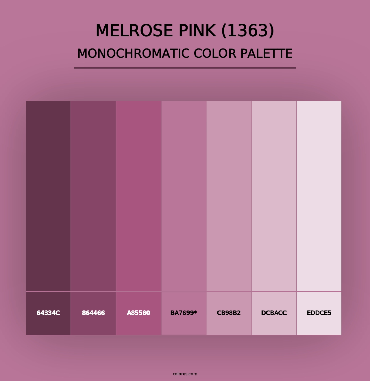 Melrose Pink (1363) - Monochromatic Color Palette