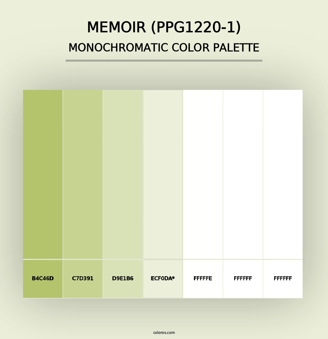 Memoir (PPG1220-1) - Monochromatic Color Palette