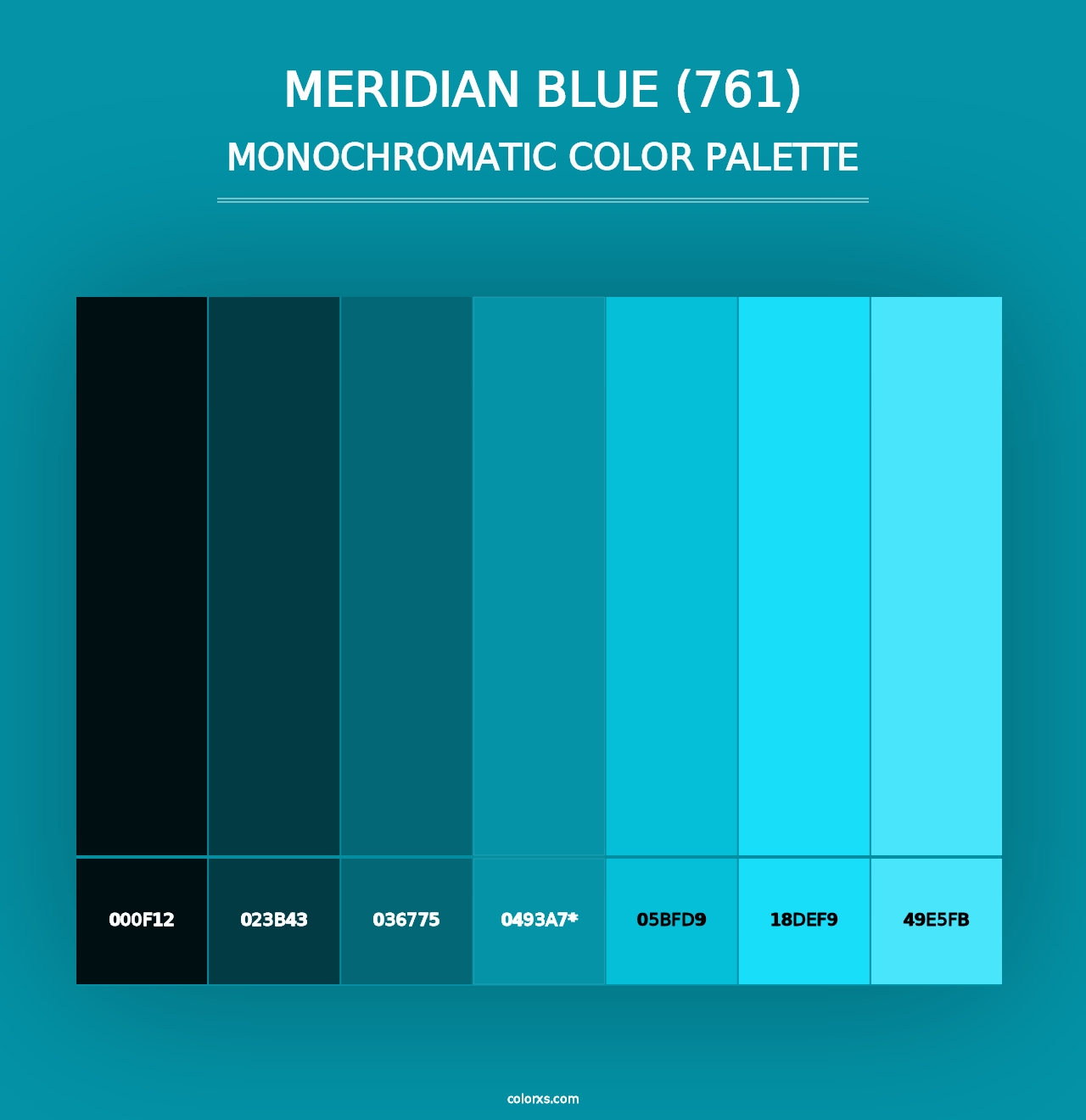 Meridian Blue (761) - Monochromatic Color Palette