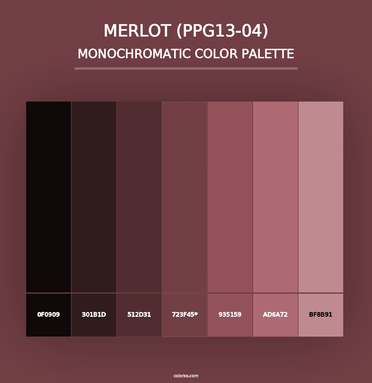 Merlot (PPG13-04) - Monochromatic Color Palette