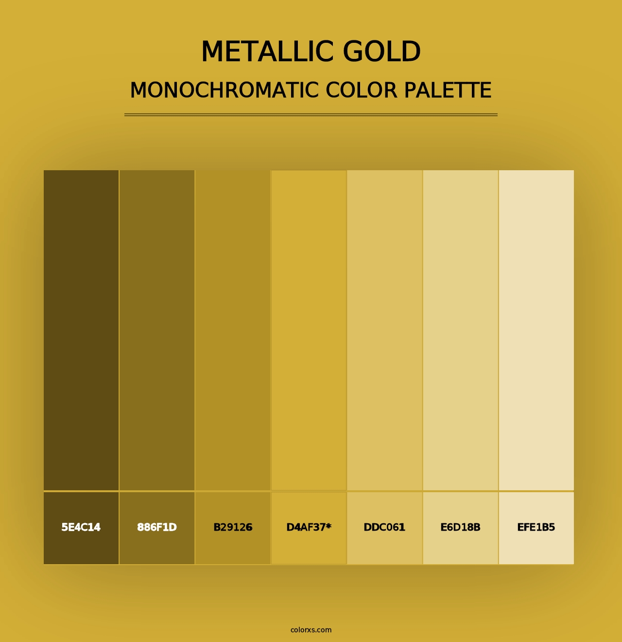 Metallic Gold - Monochromatic Color Palette