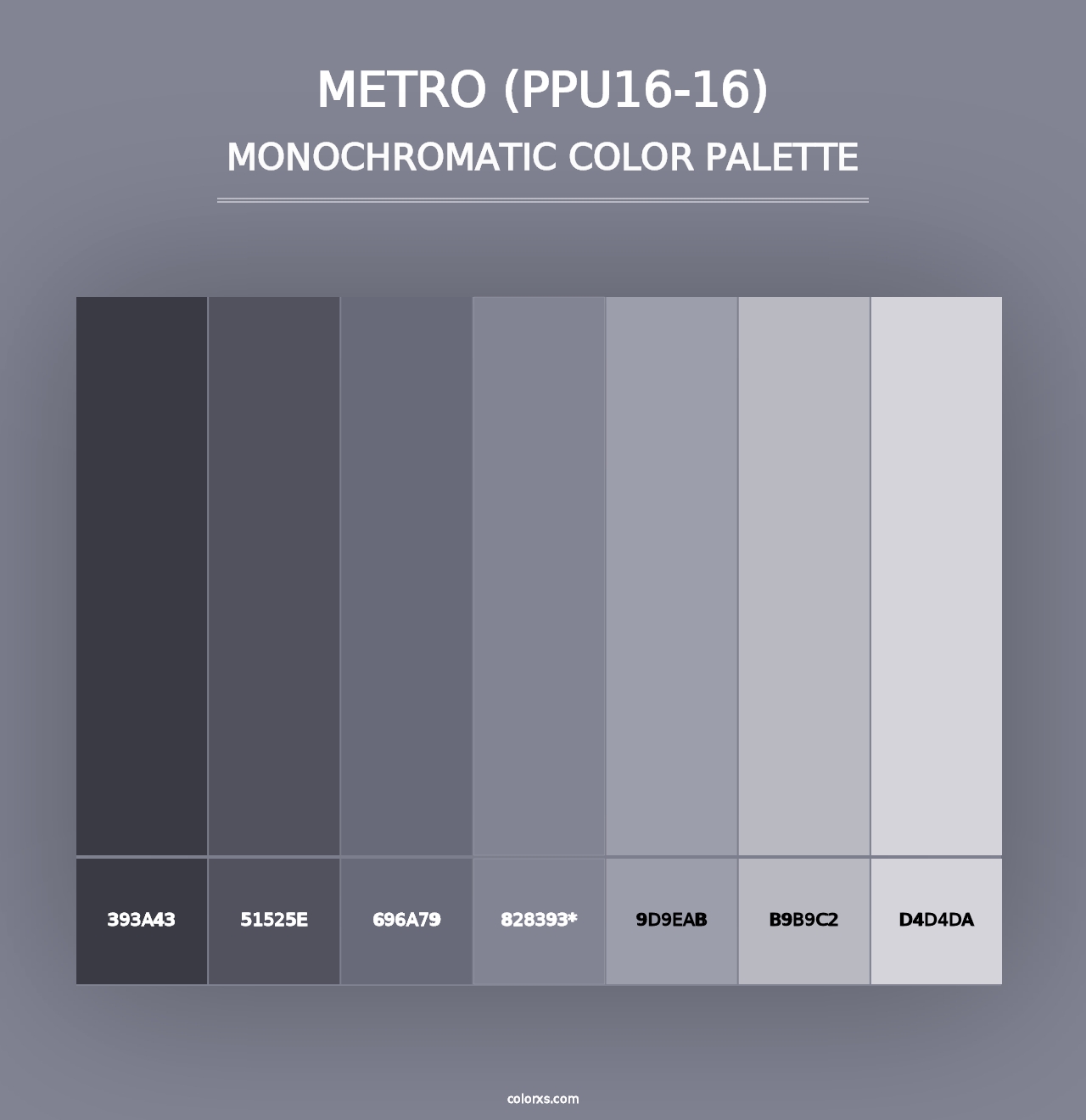 Metro (PPU16-16) - Monochromatic Color Palette