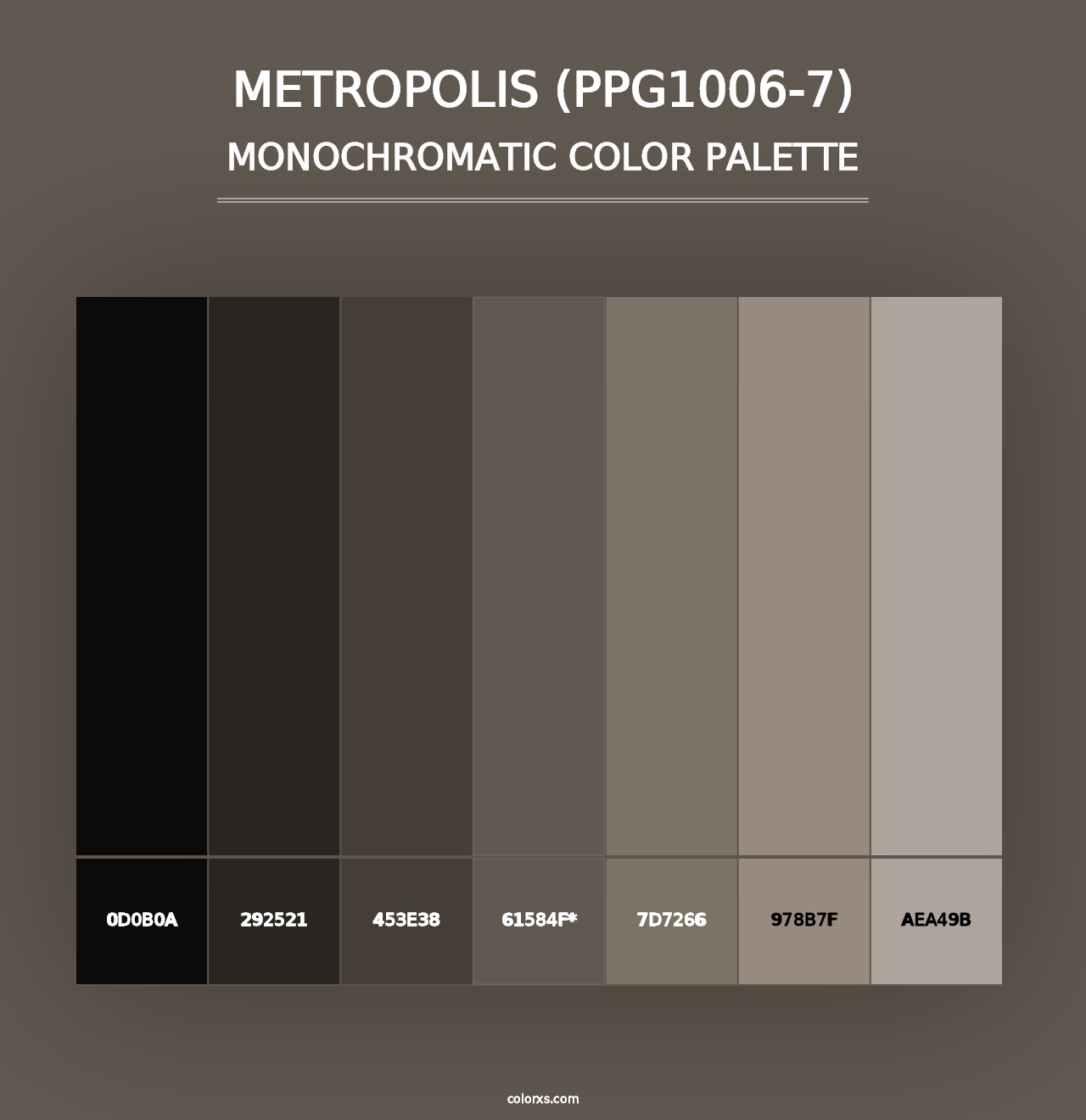 Metropolis (PPG1006-7) - Monochromatic Color Palette