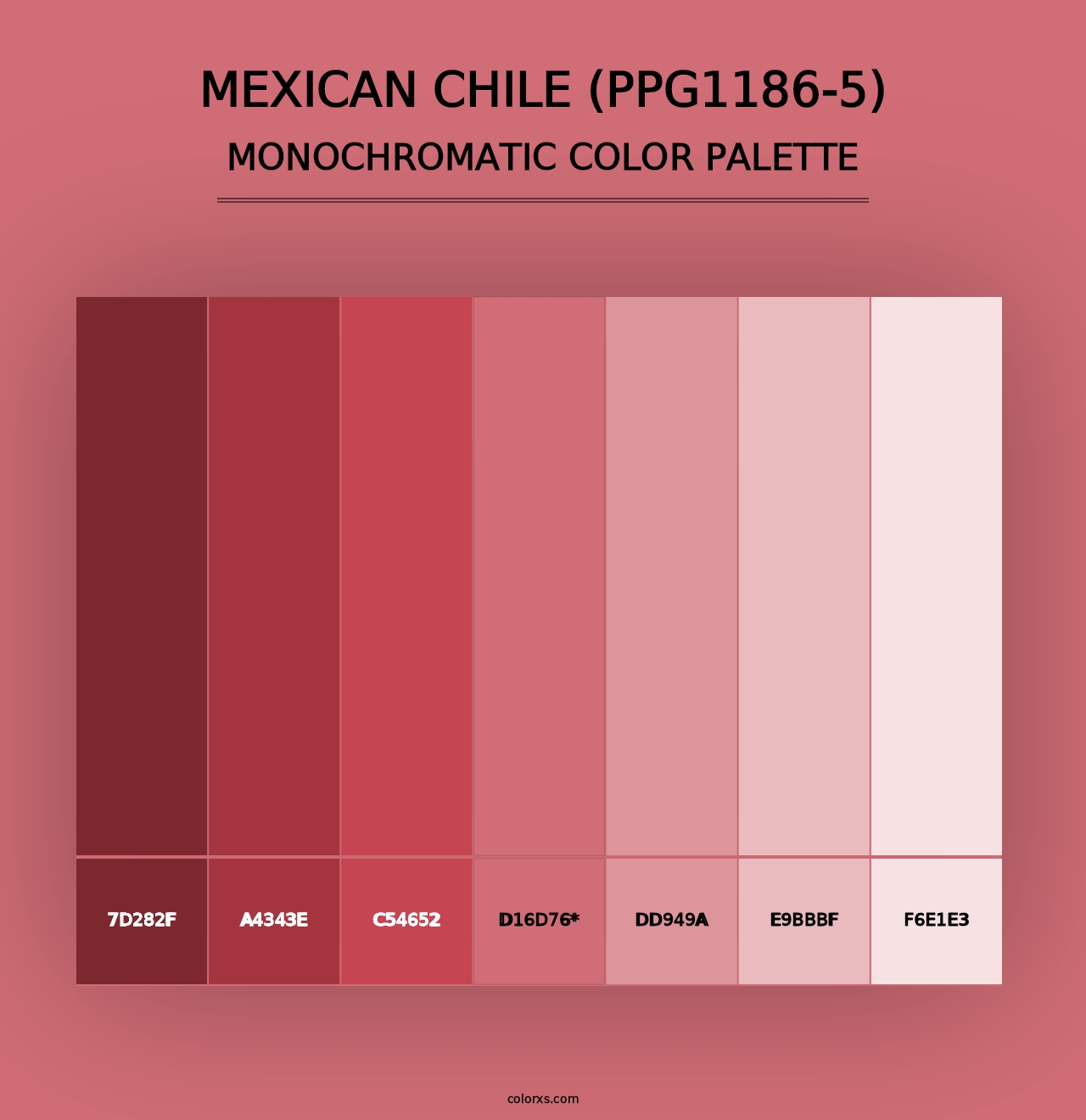 Mexican Chile (PPG1186-5) - Monochromatic Color Palette