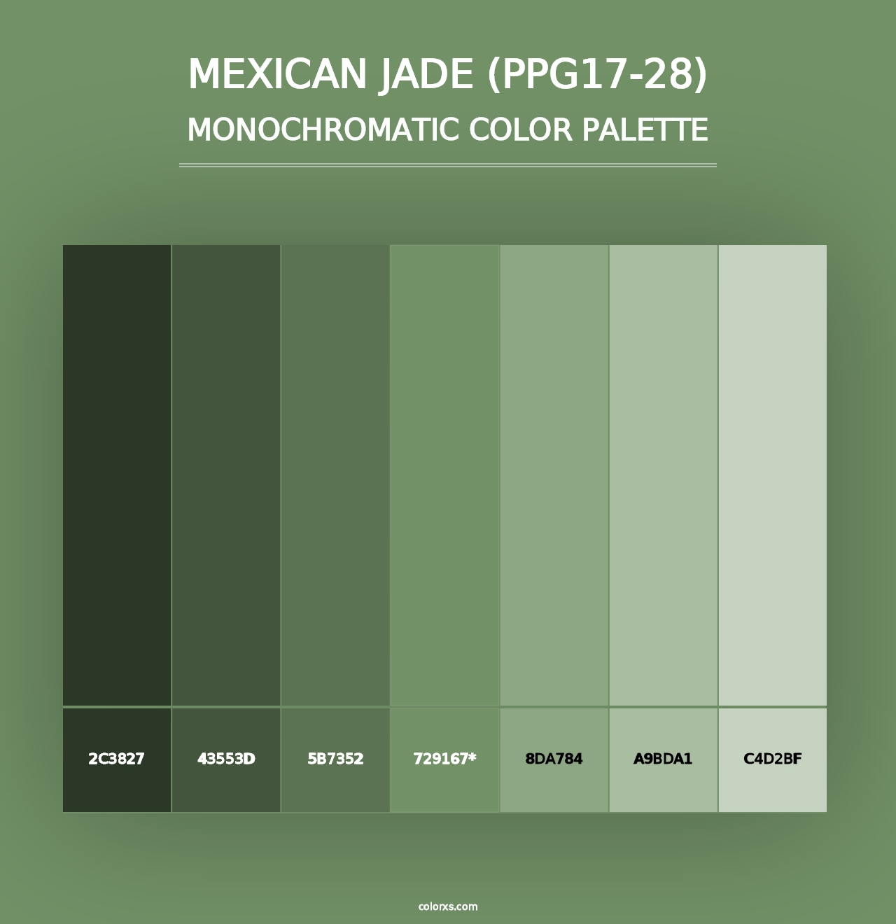 Mexican Jade (PPG17-28) - Monochromatic Color Palette