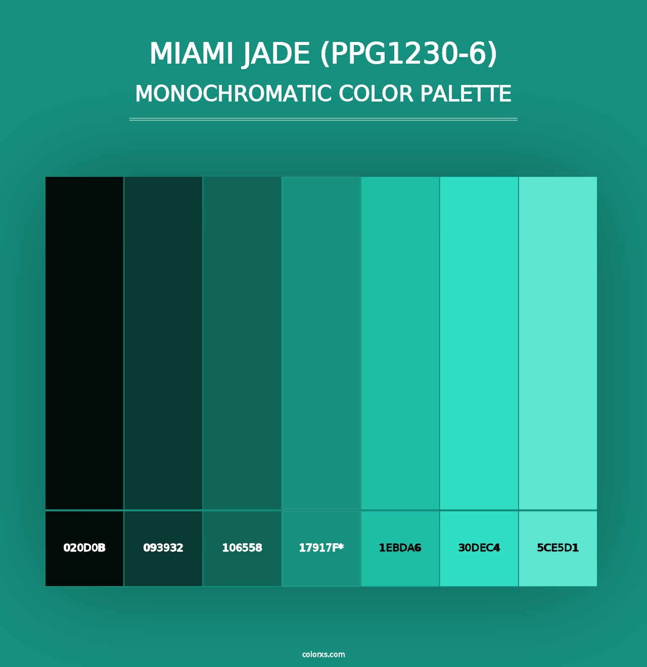 Miami Jade (PPG1230-6) - Monochromatic Color Palette