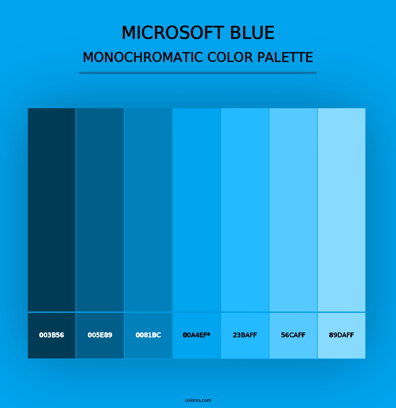 Microsoft Blue - Monochromatic Color Palette