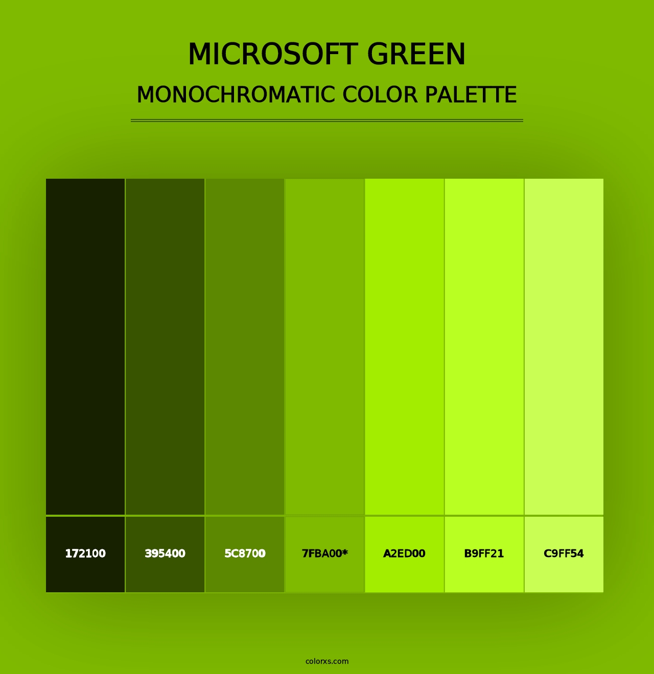 Microsoft Green - Monochromatic Color Palette