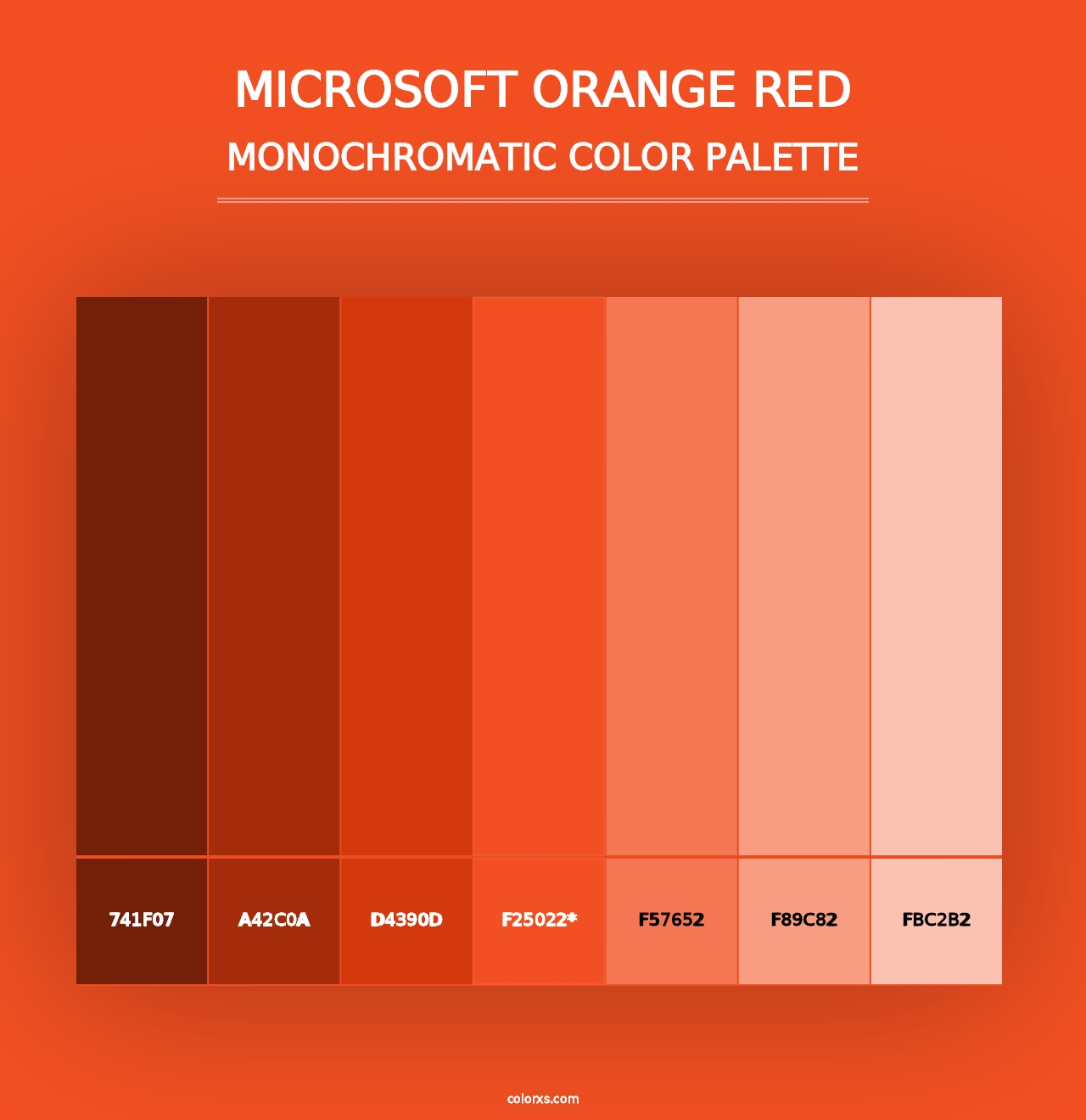 Microsoft Orange Red - Monochromatic Color Palette